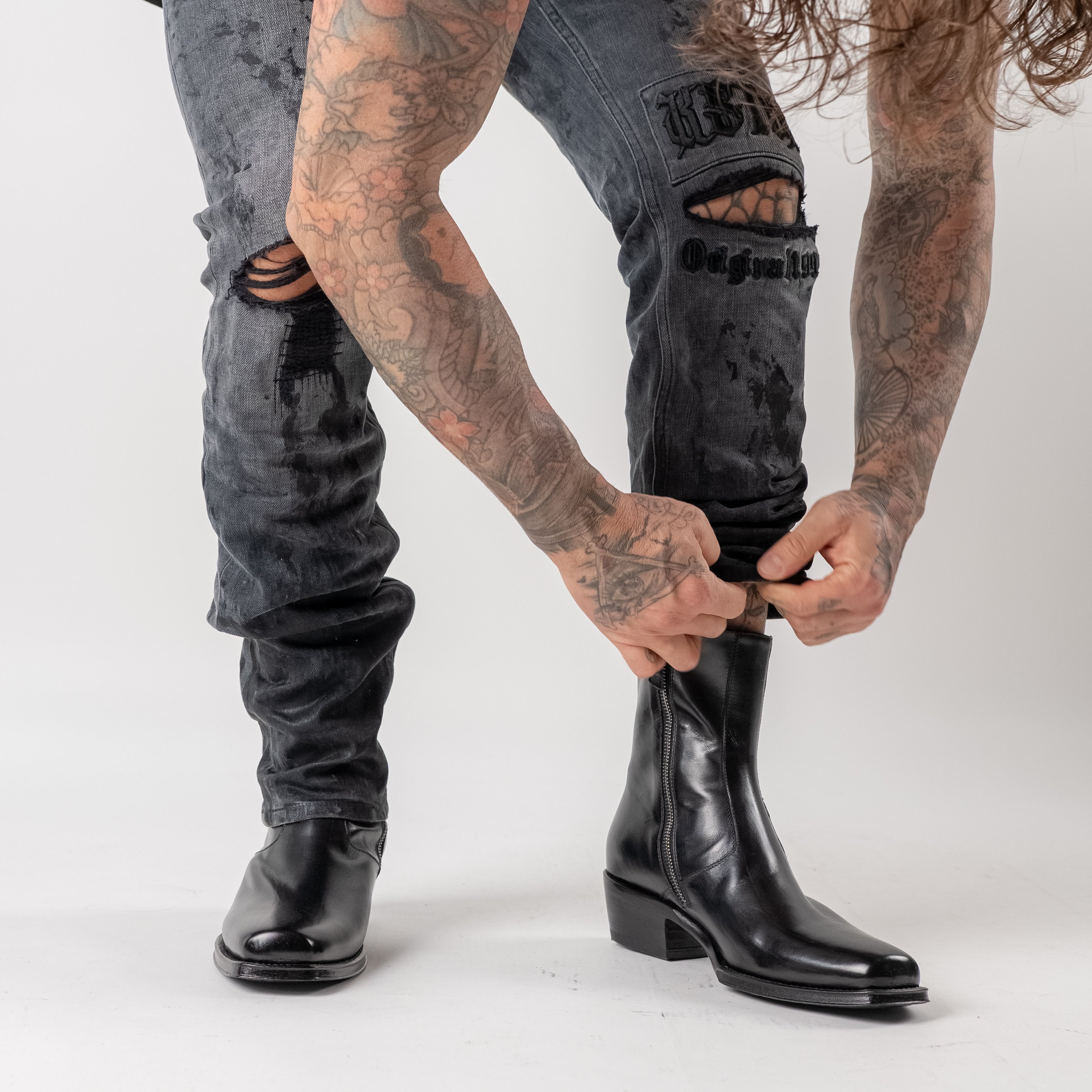 Powder grey chitch jeans