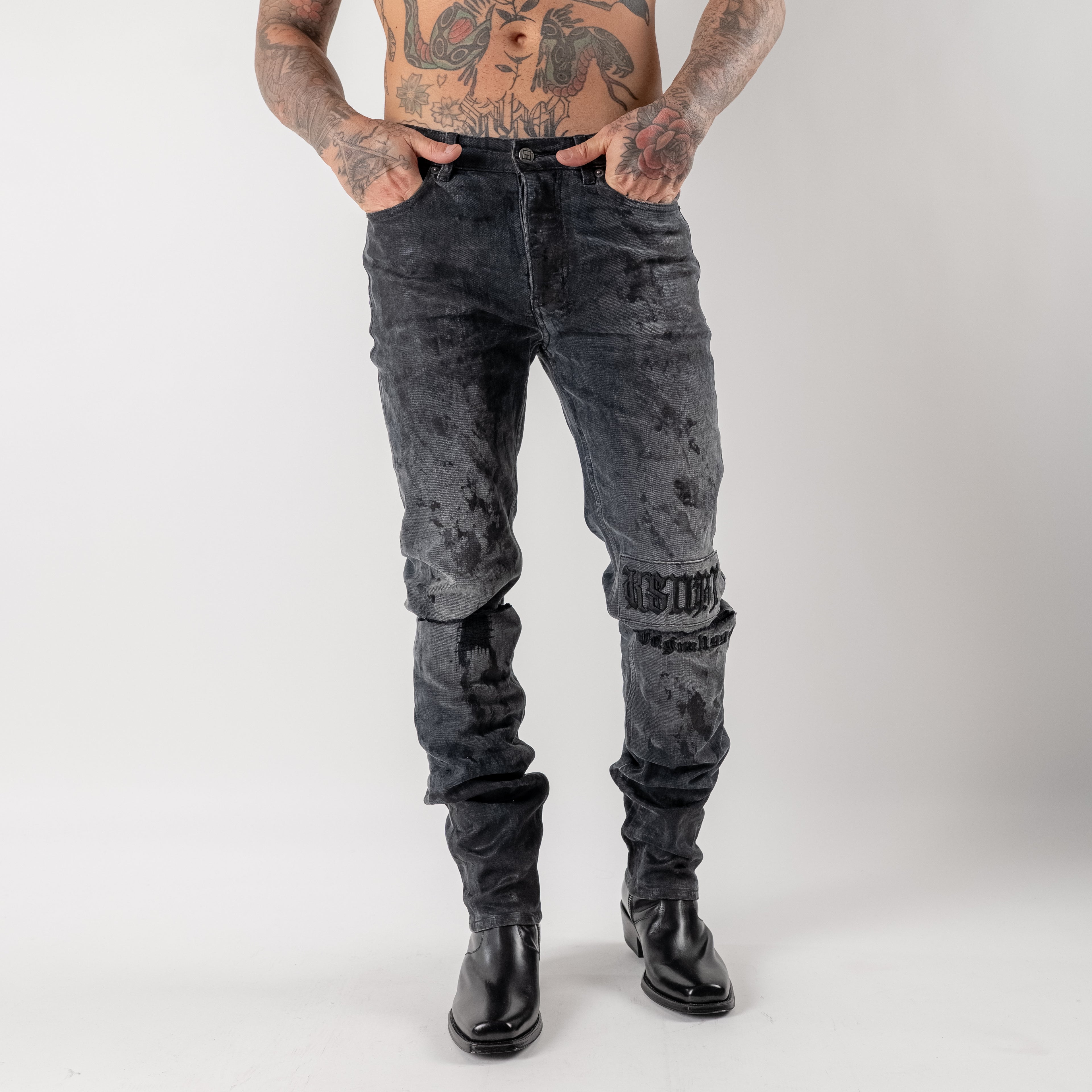 Powder grey chitch jeans
