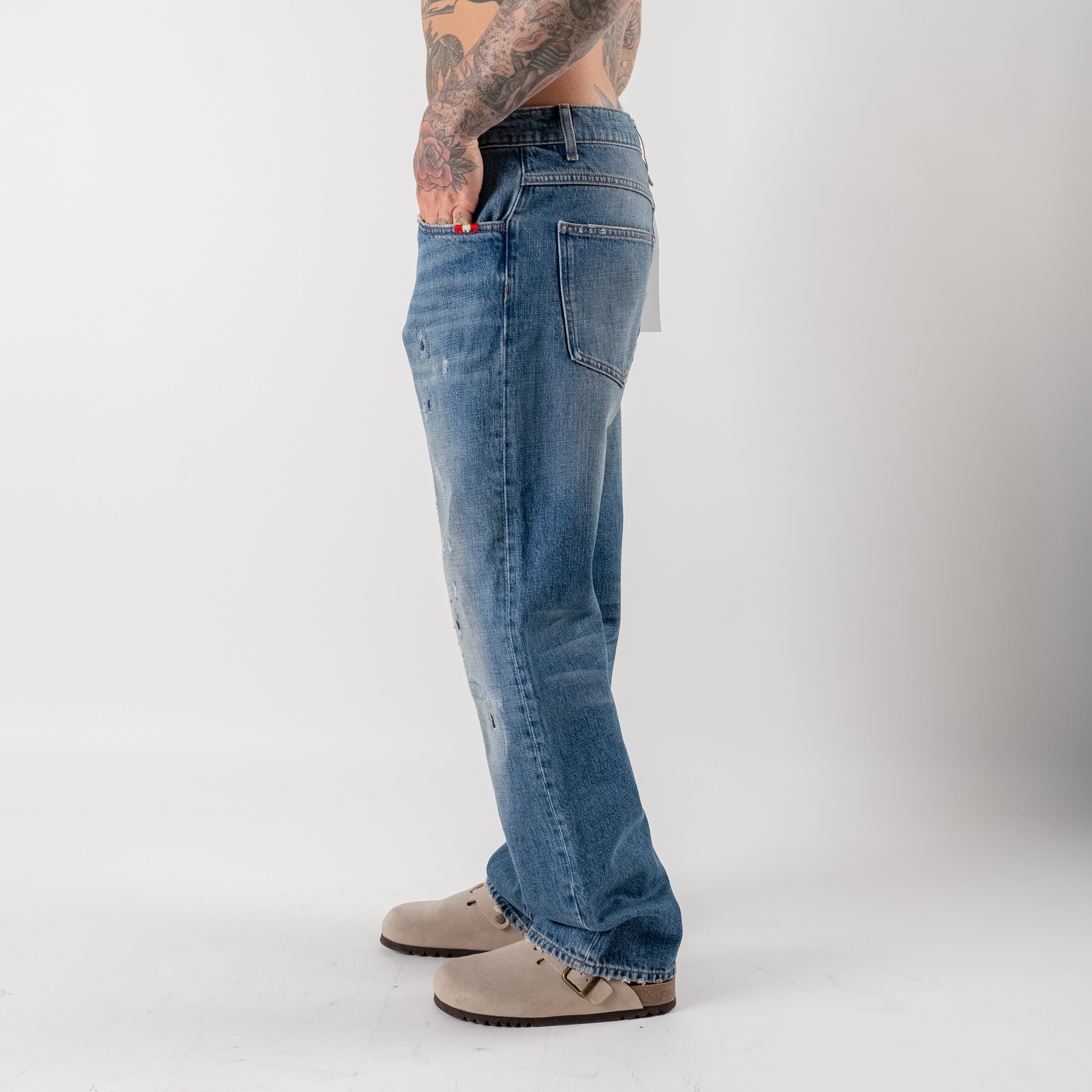 Distressed Sandblasted Jeans