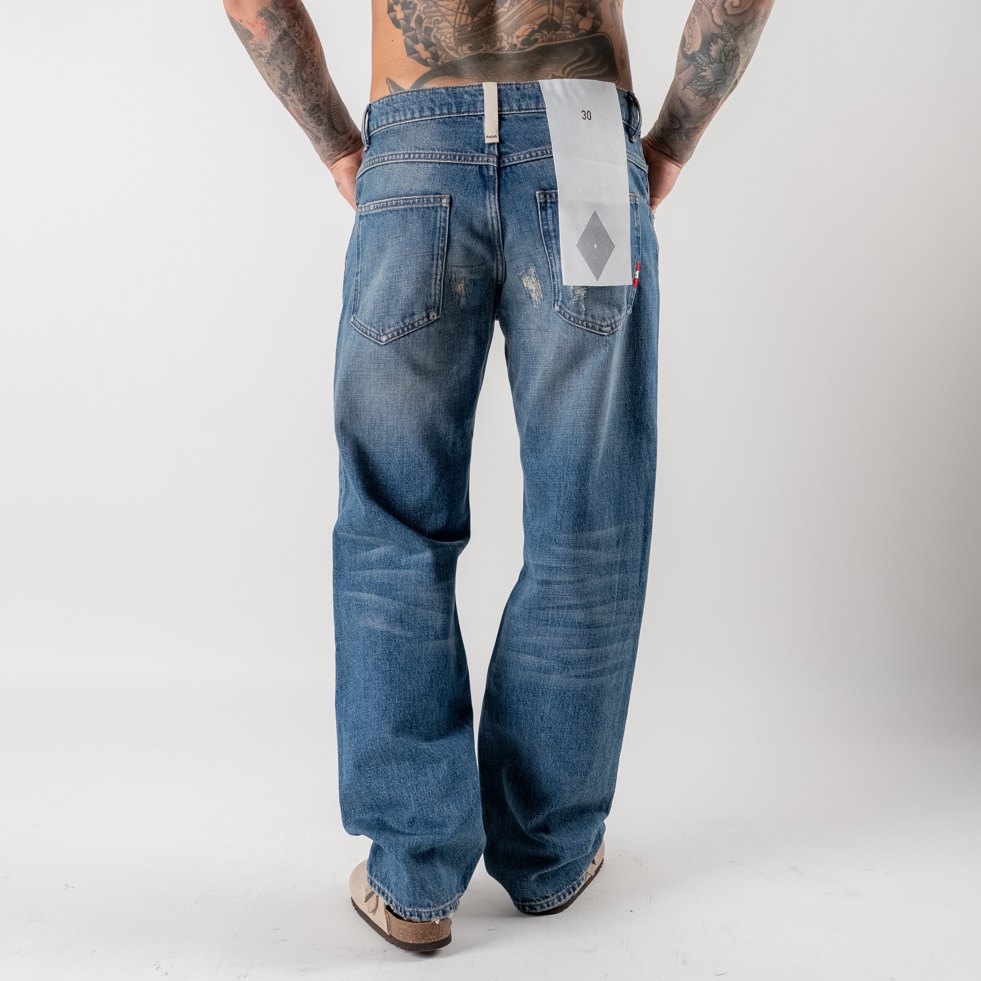 Distressed Sandblasted Jeans