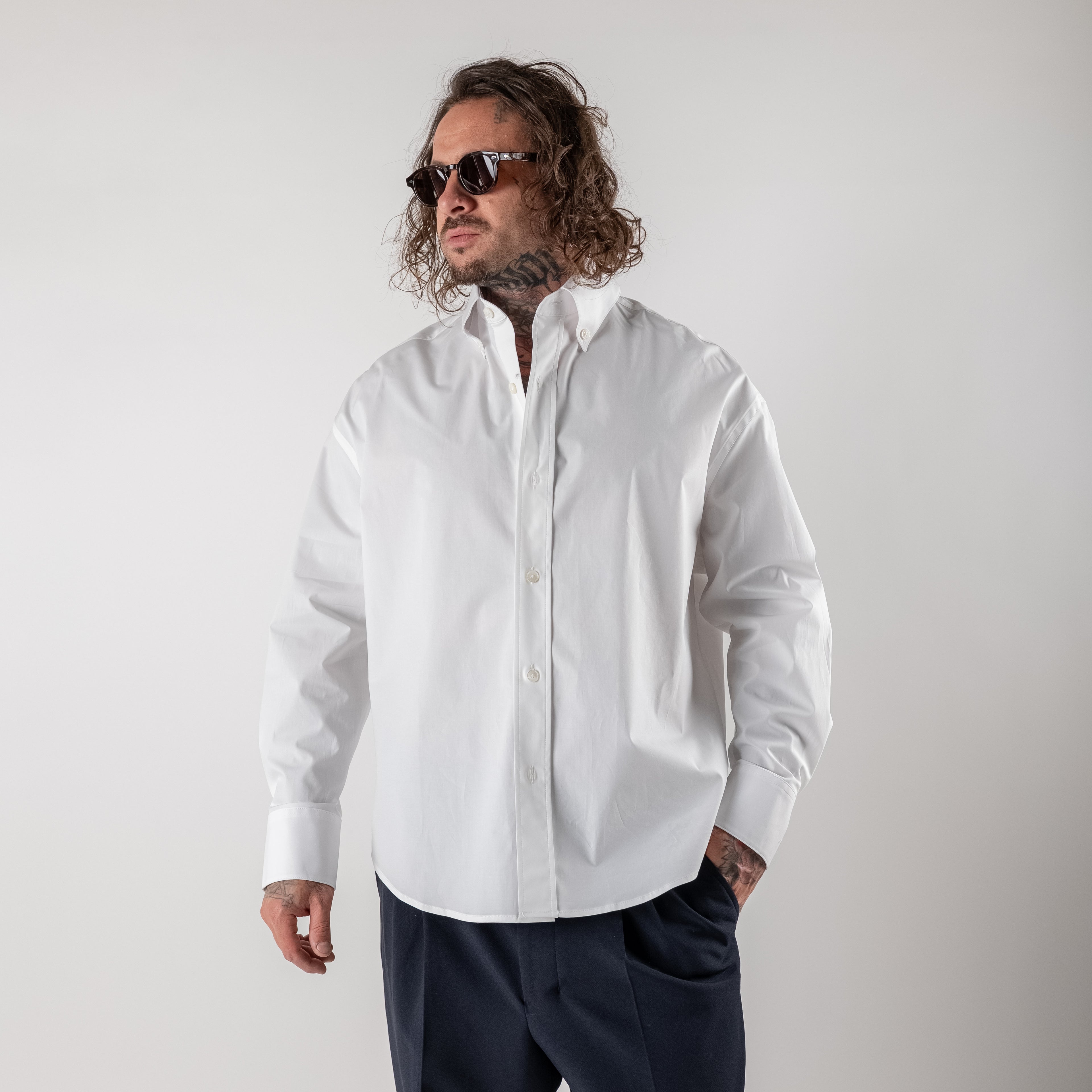 Oversized button-down shirt