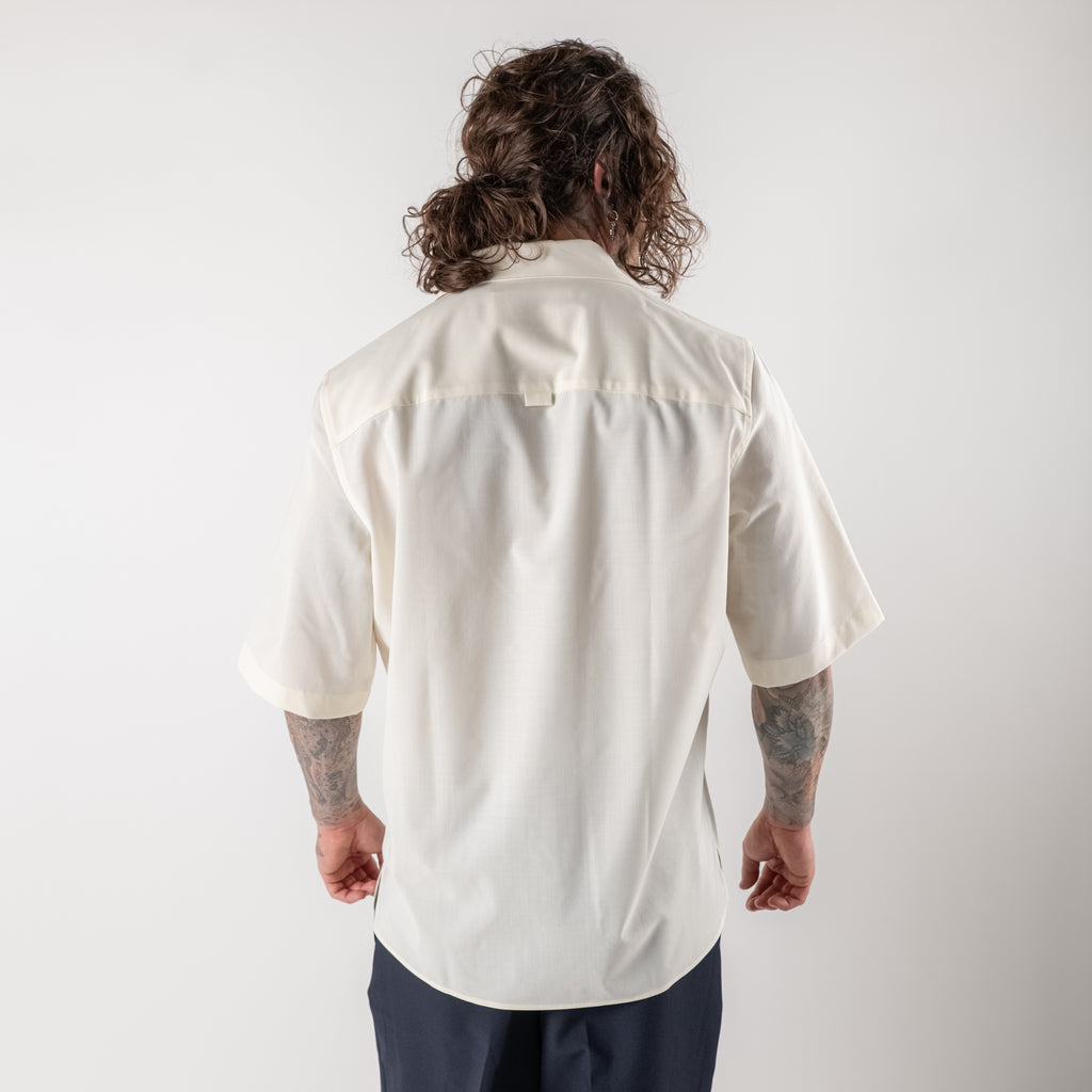 Short-Sleeved Shirt with Camp Collar