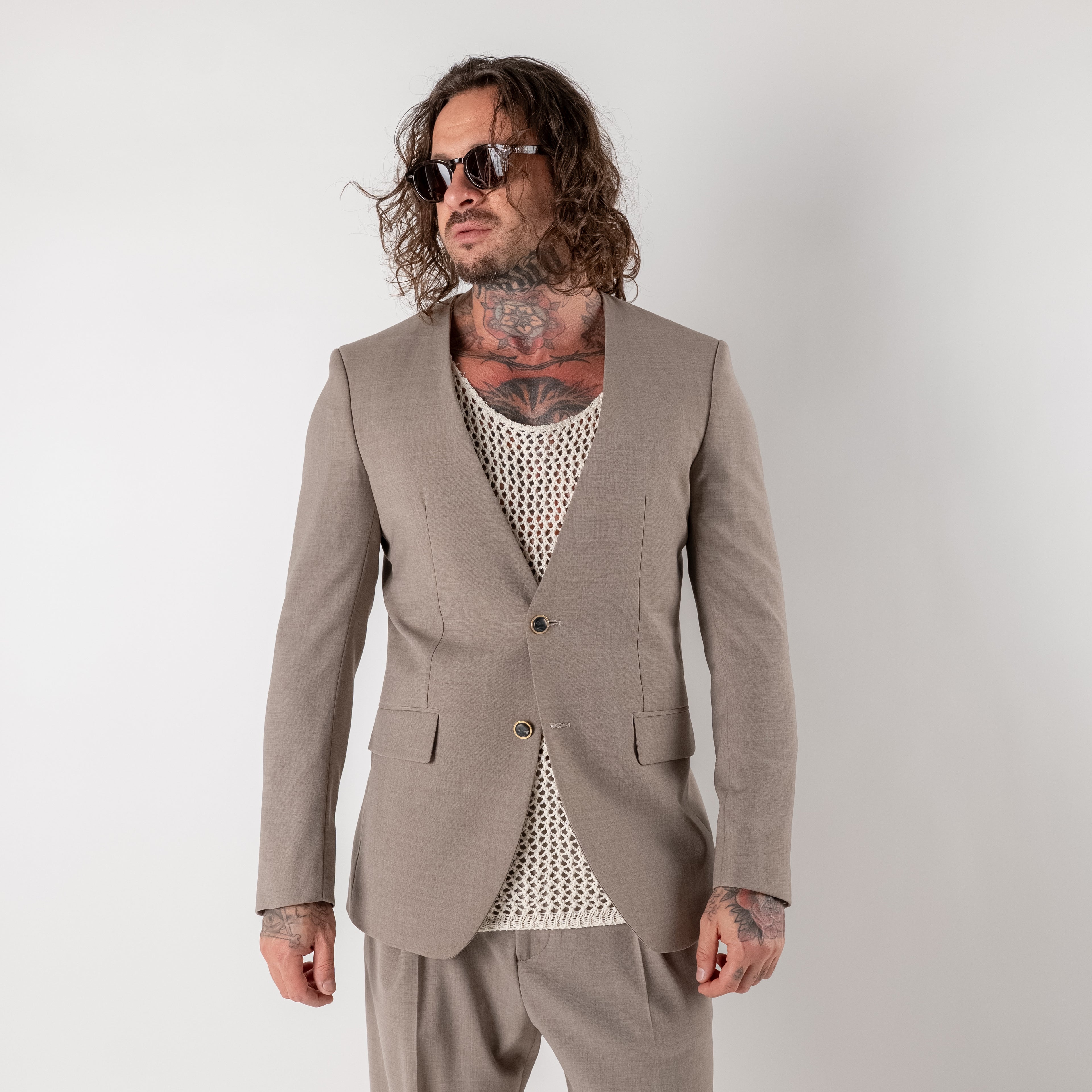 Giacca Monopetto deconstructed collarless