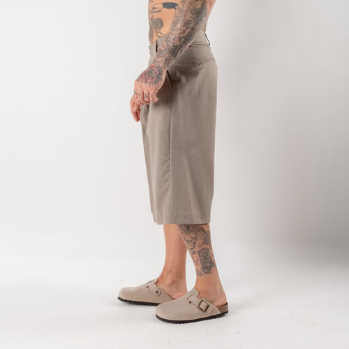 Wide-Leg Tailored Bermuda Shorts
