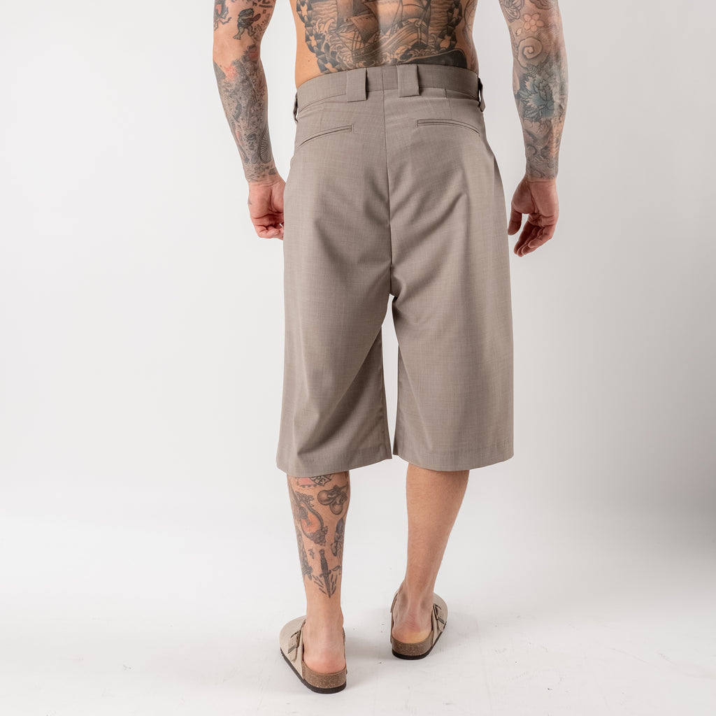 Wide-Leg Tailored Bermuda Shorts
