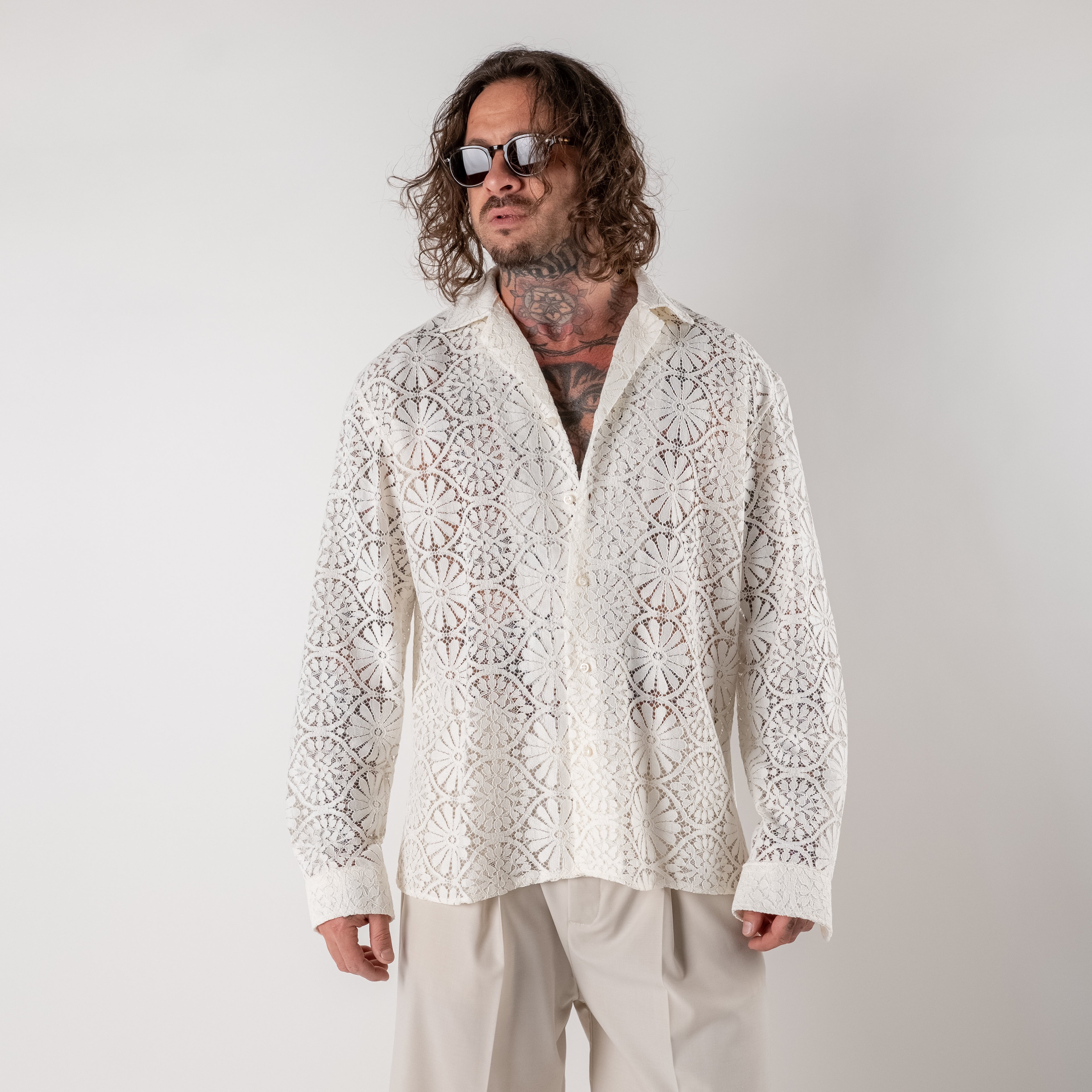 Embroidered floral shirt