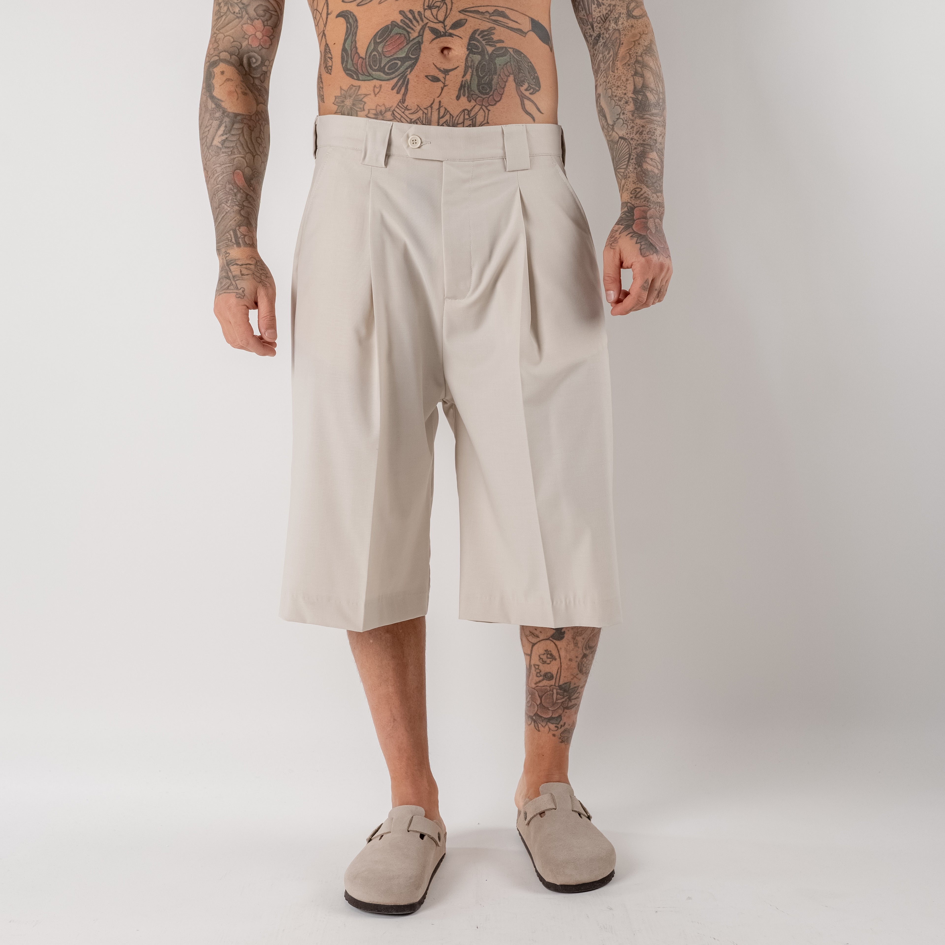 Wide-Leg Tailored Shorts