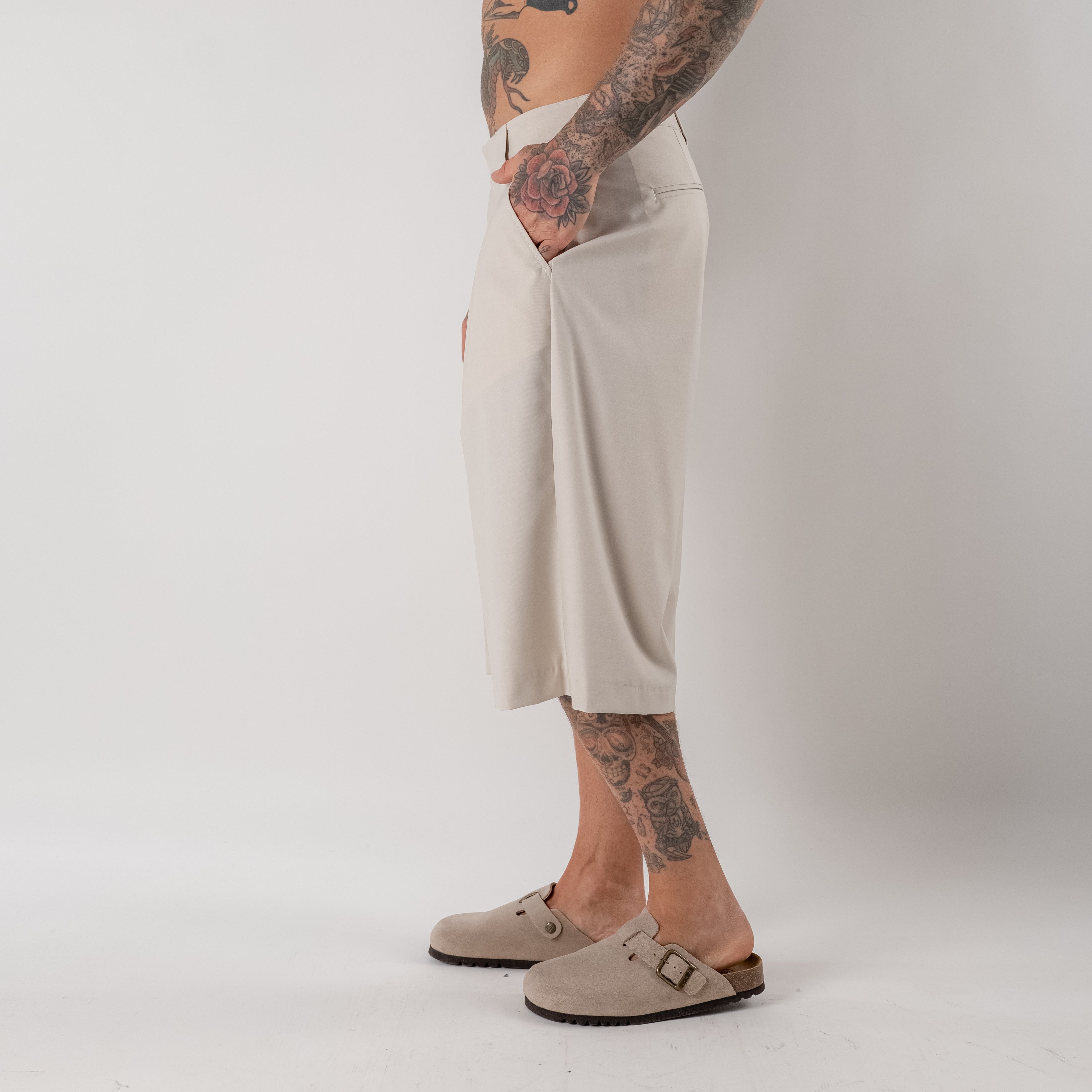 Wide-Leg Tailored Shorts