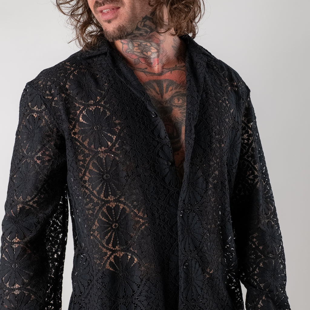 Embroidered flower shirt