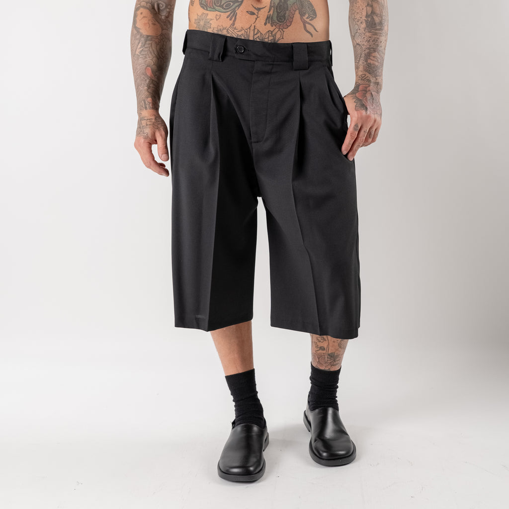 Wide-Leg Tailored Bermuda Shorts
