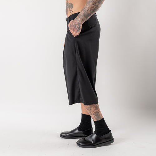 Wide-Leg Tailored Bermuda Shorts