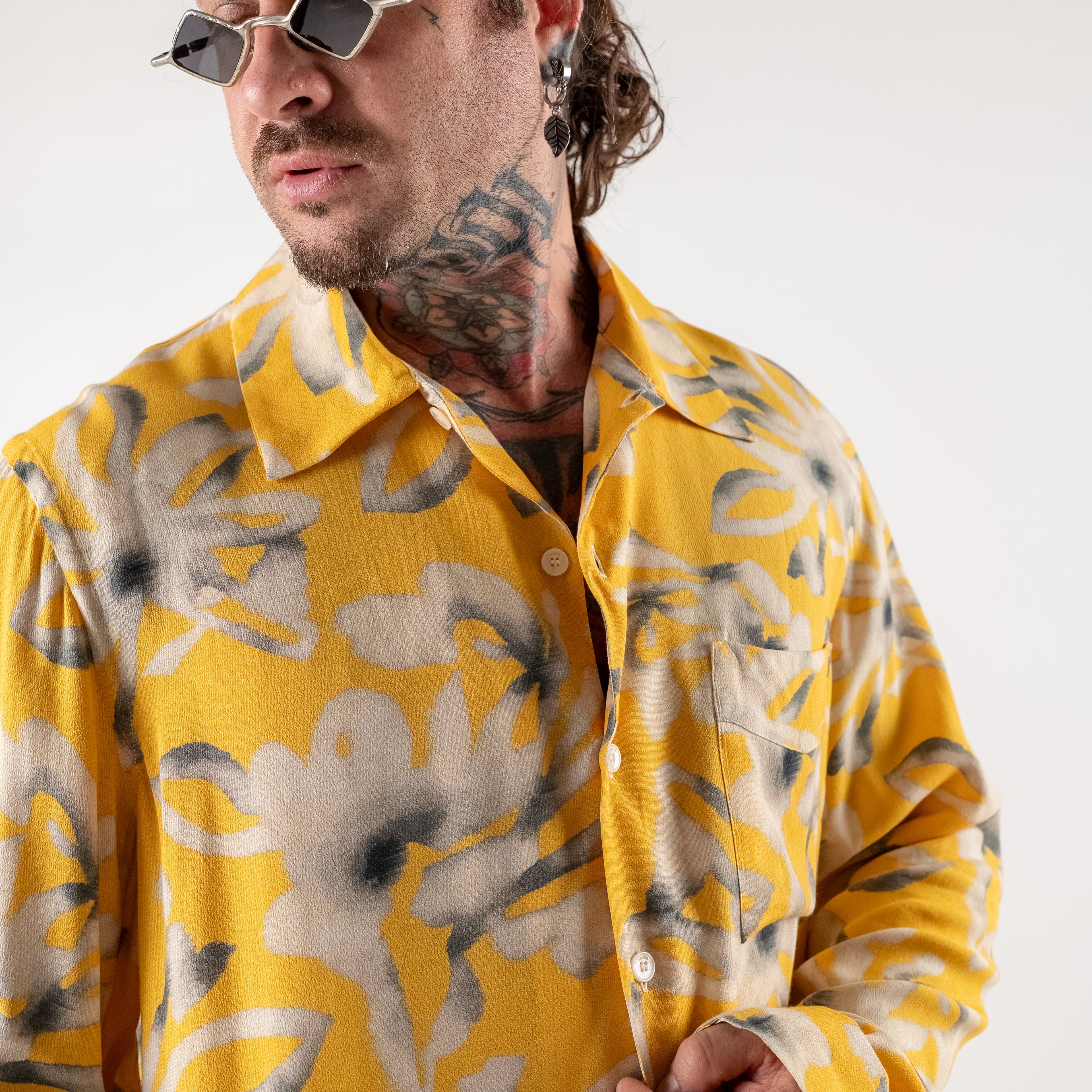 Oversized floral print shirt