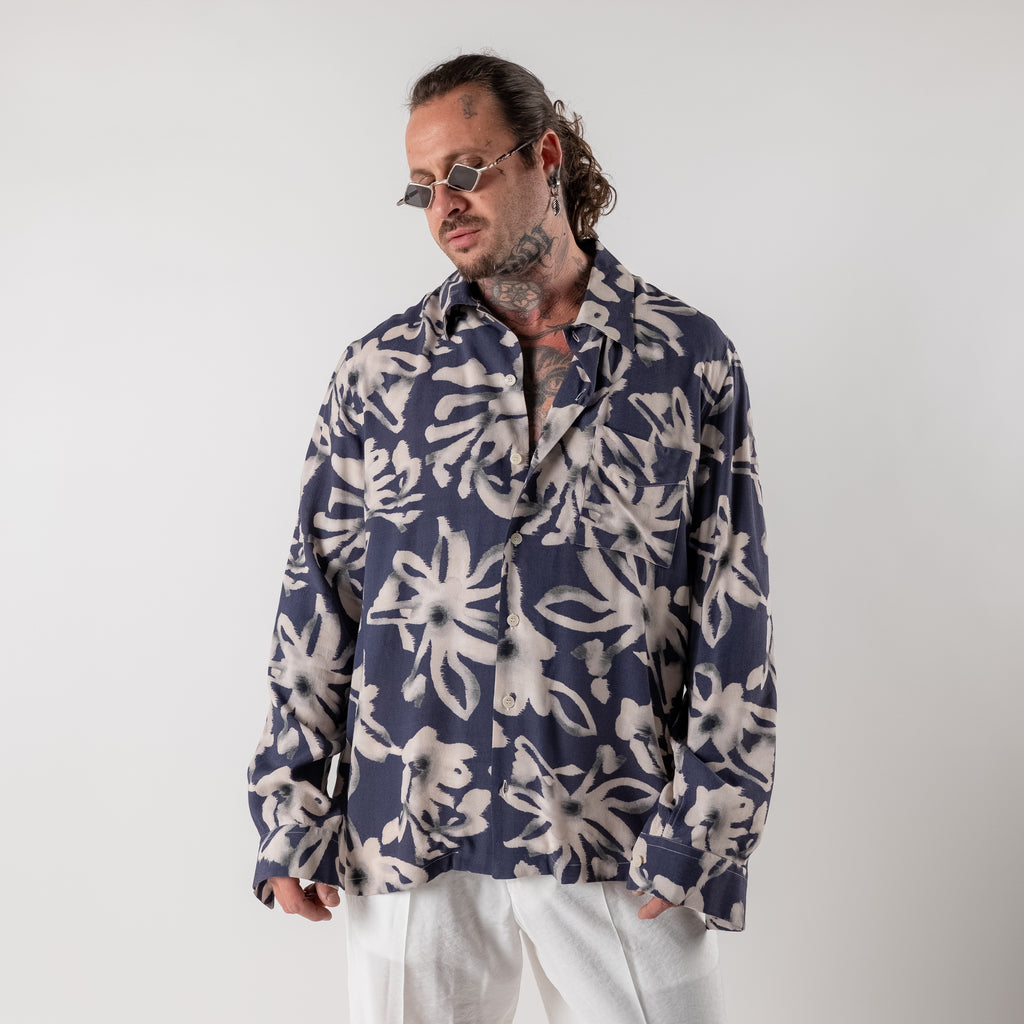 Oversized floral print shirt