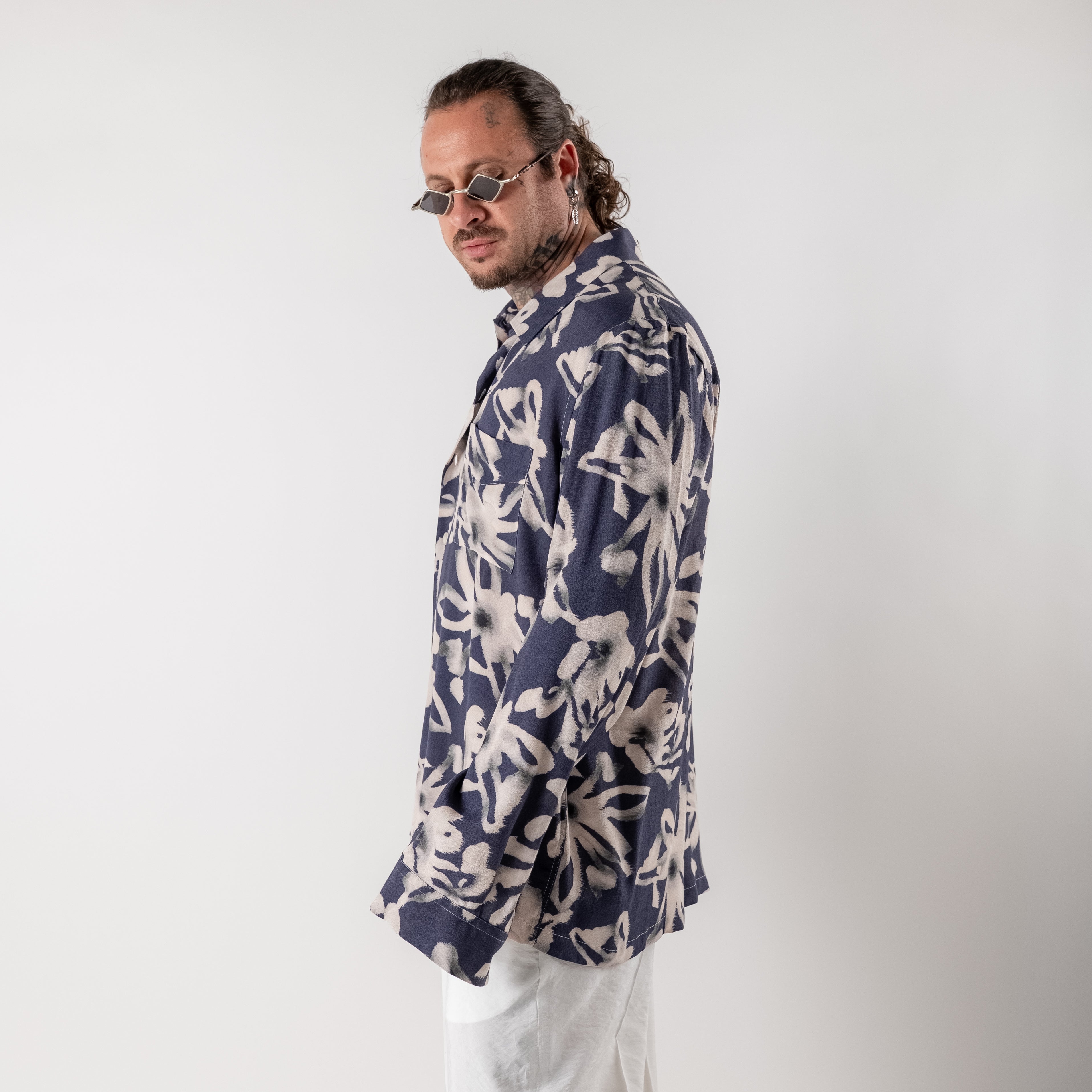 Oversized floral print shirt