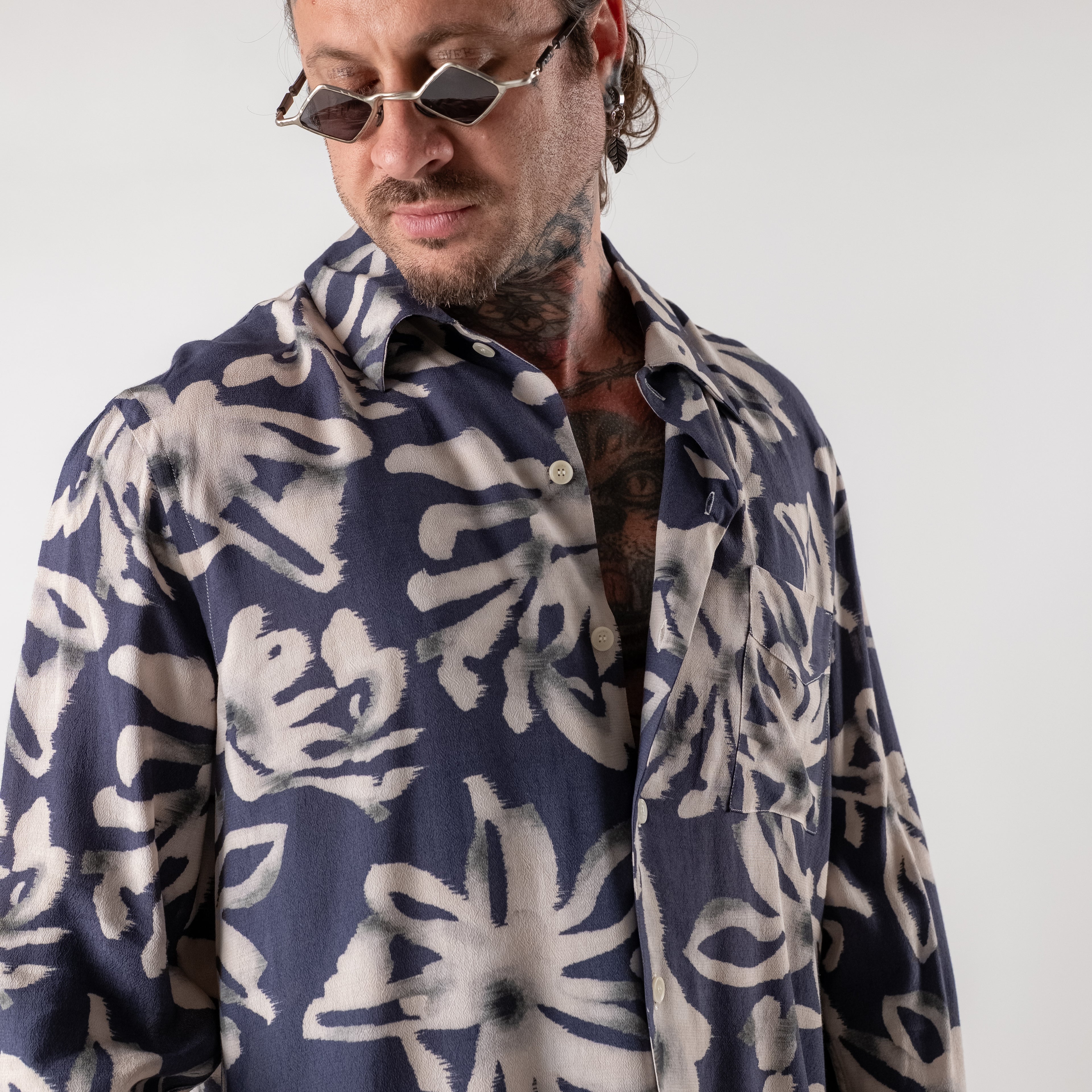 Oversized floral print shirt