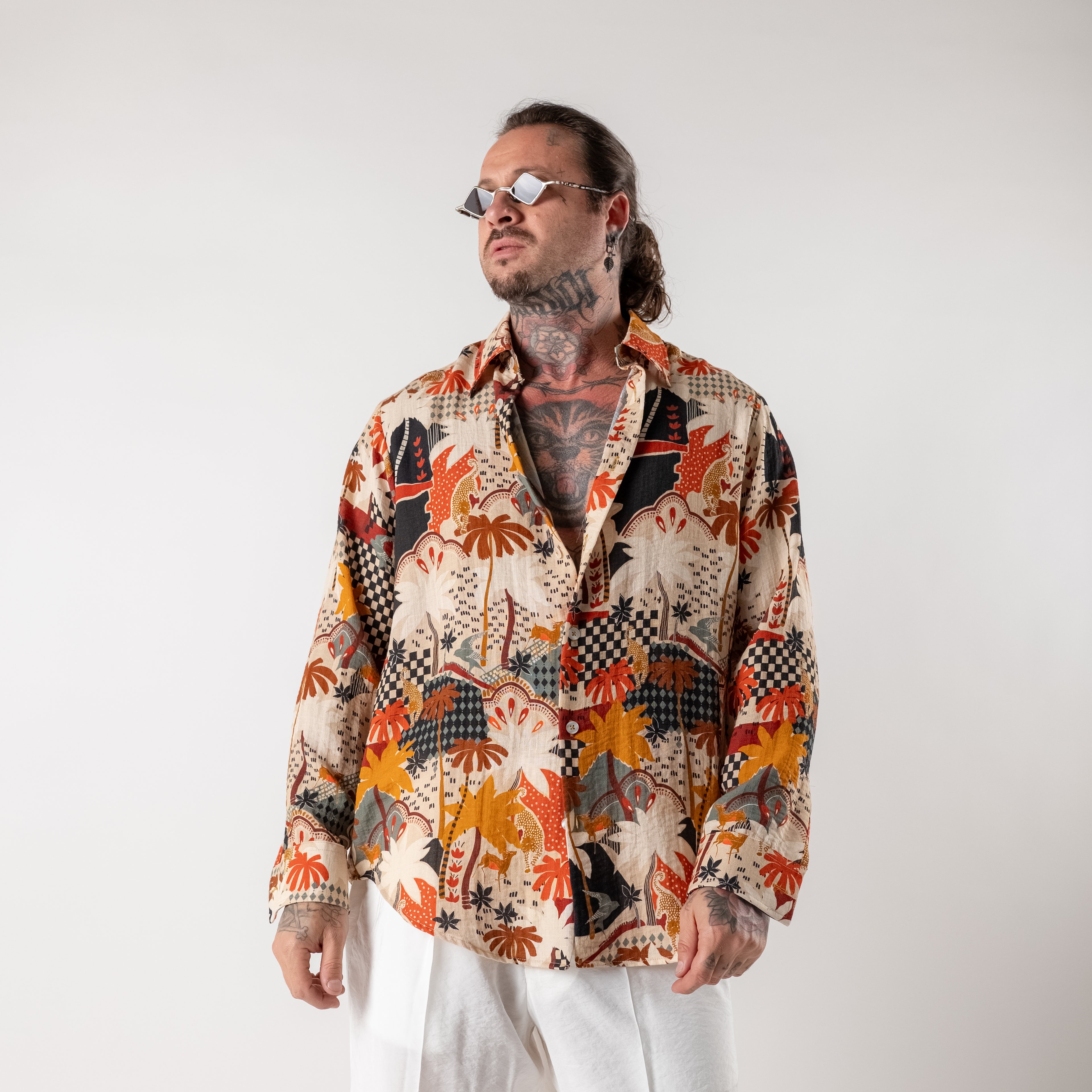 Printed Linen/Cotton Shirt