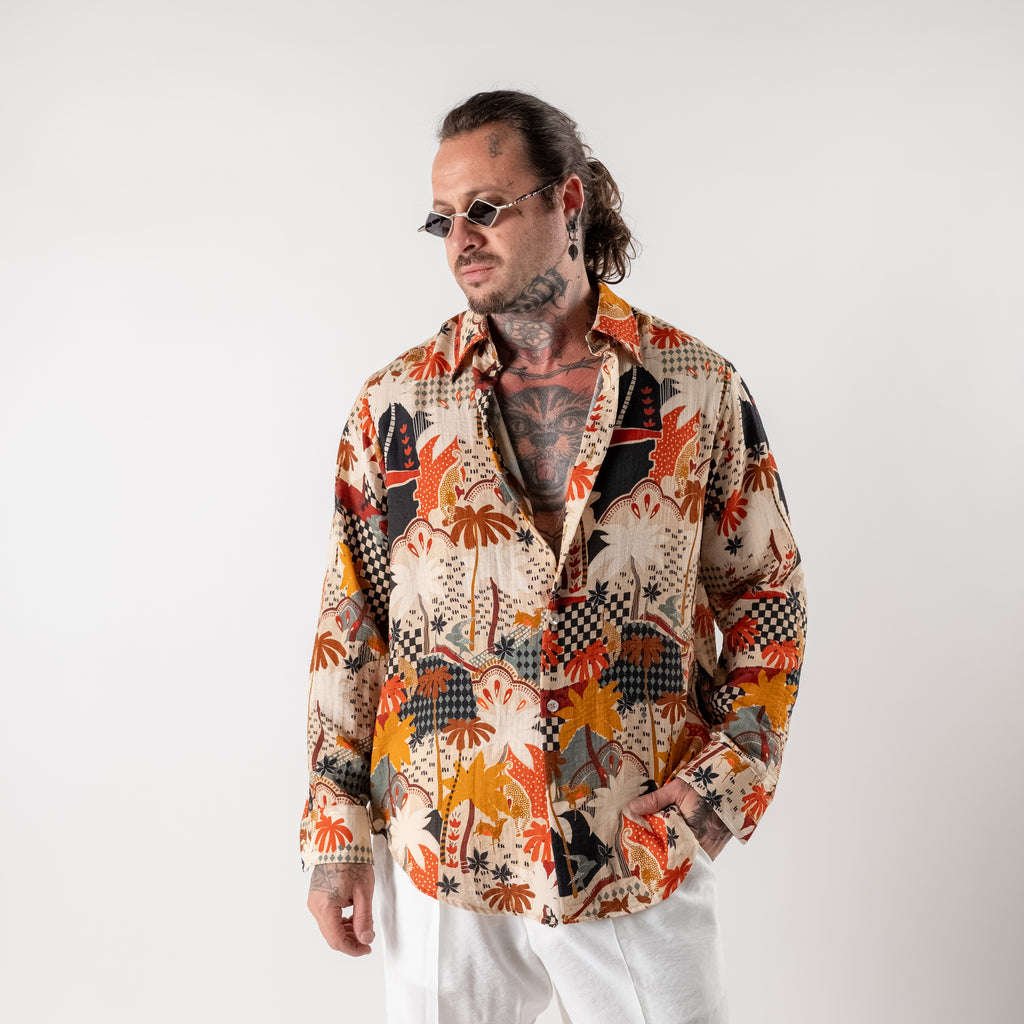 Printed Linen/Cotton Shirt