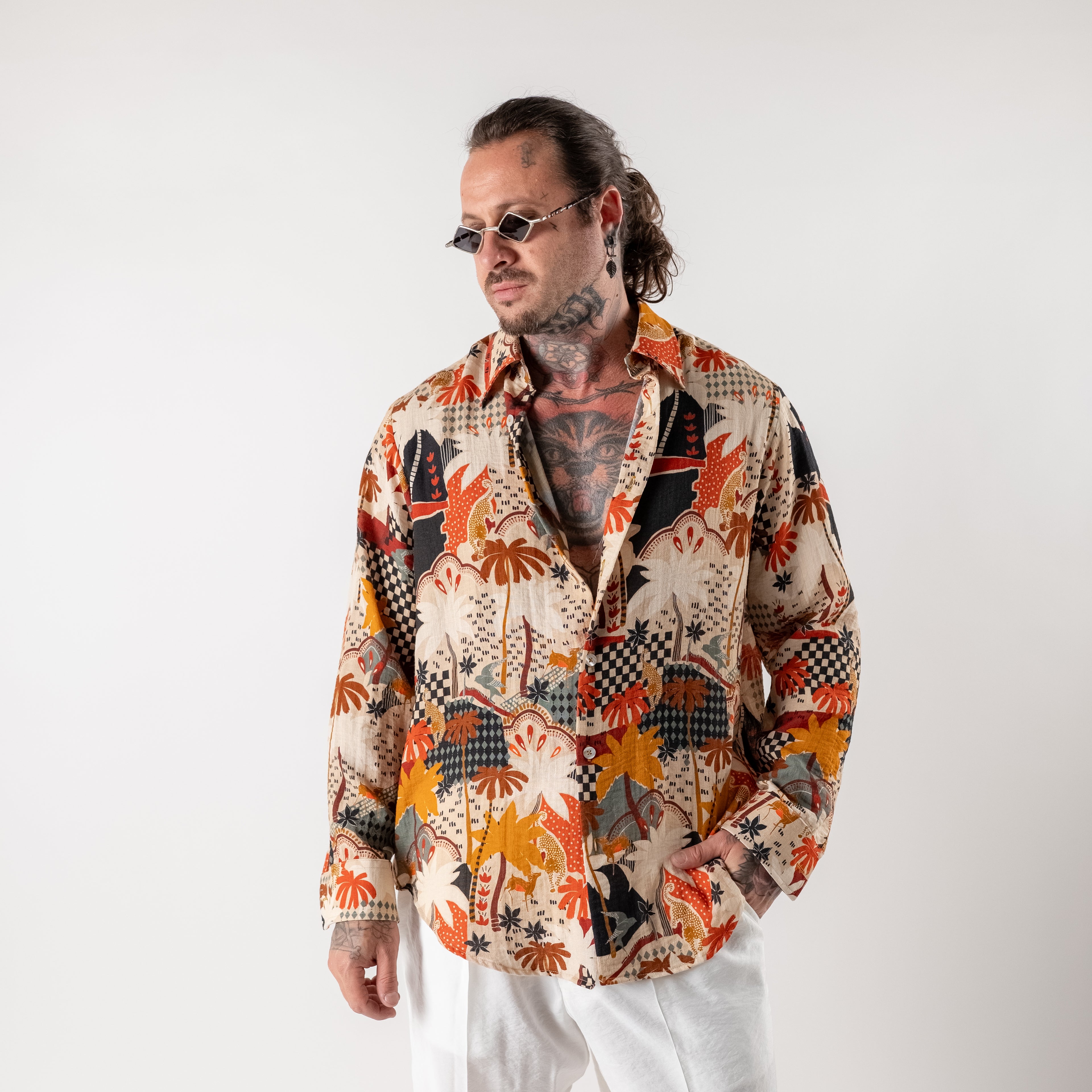 Printed Linen/Cotton Shirt