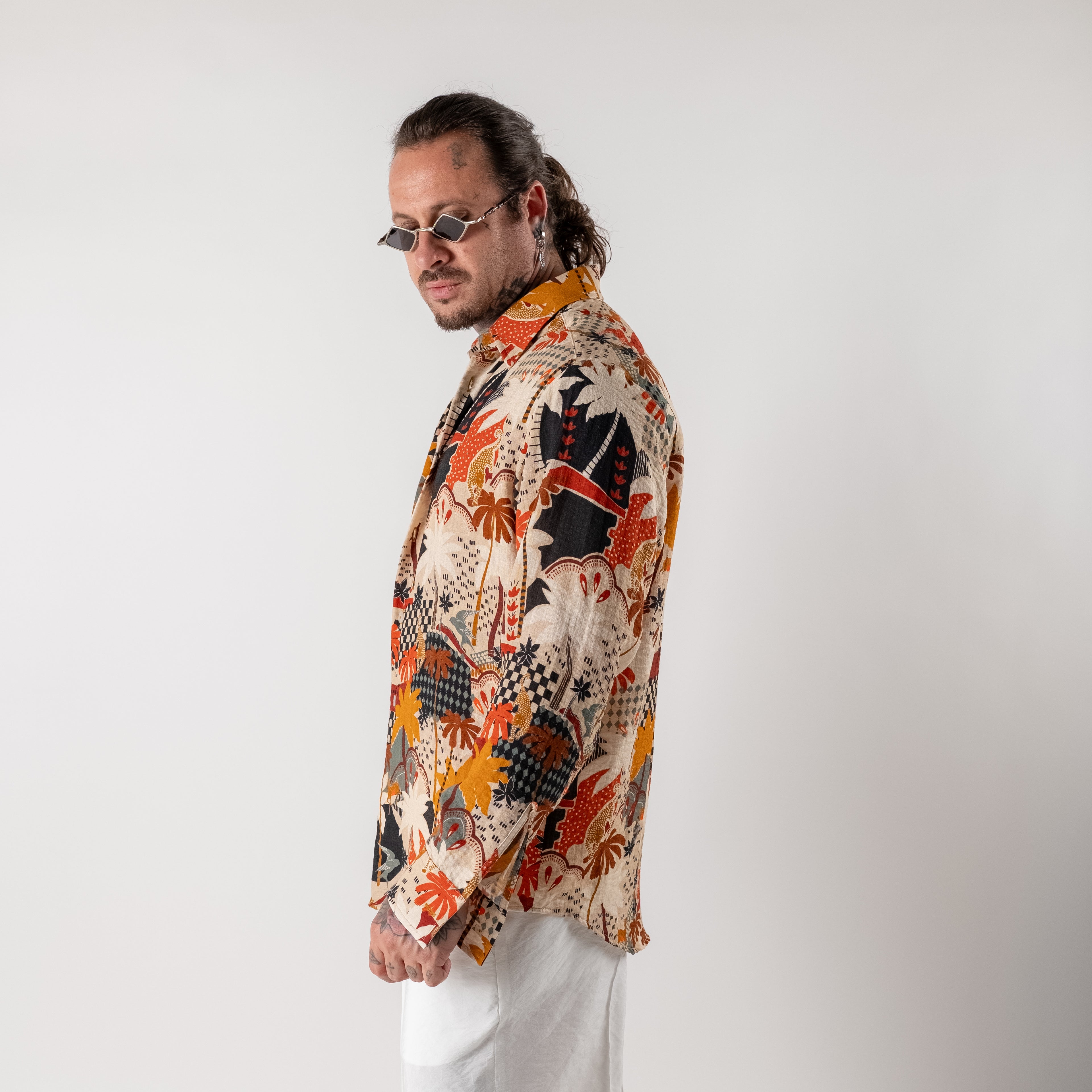 Printed Linen/Cotton Shirt