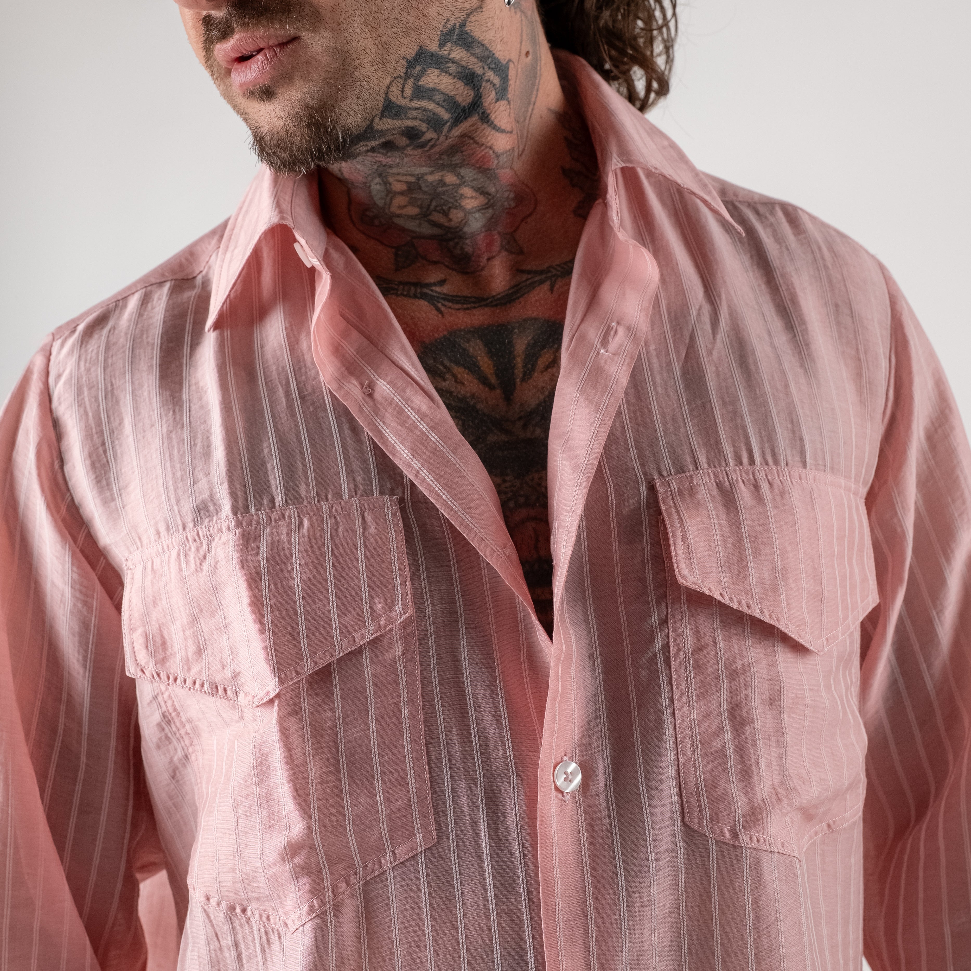 Sheer striped shirt