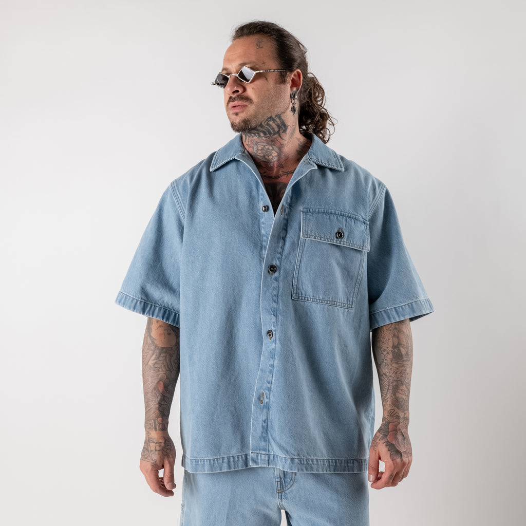Oversized denim pocket shirt