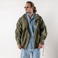 Oversized parka with patches