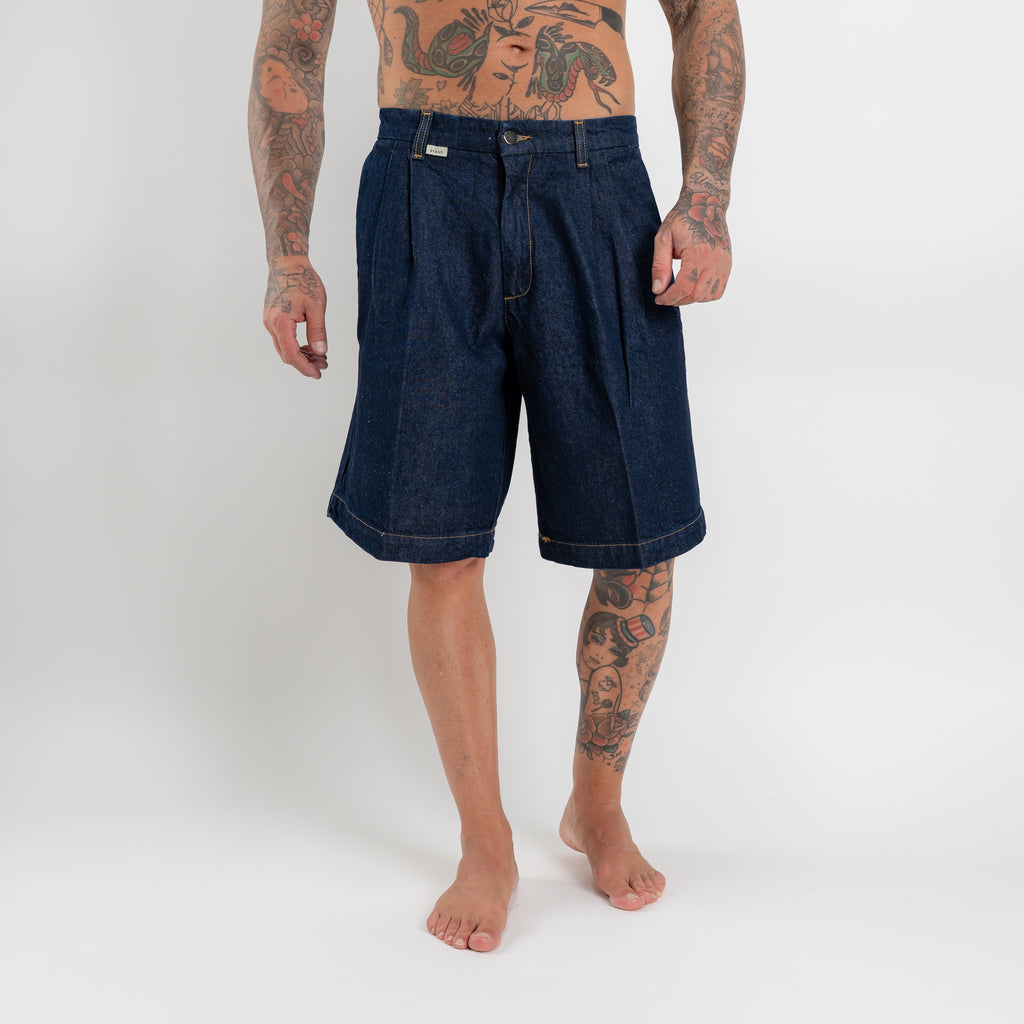 Bermuda denim doppia pinces