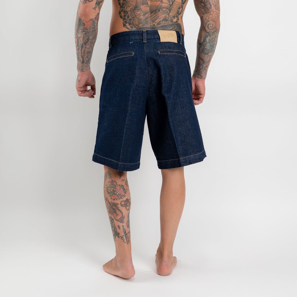 Bermuda denim doppia pinces