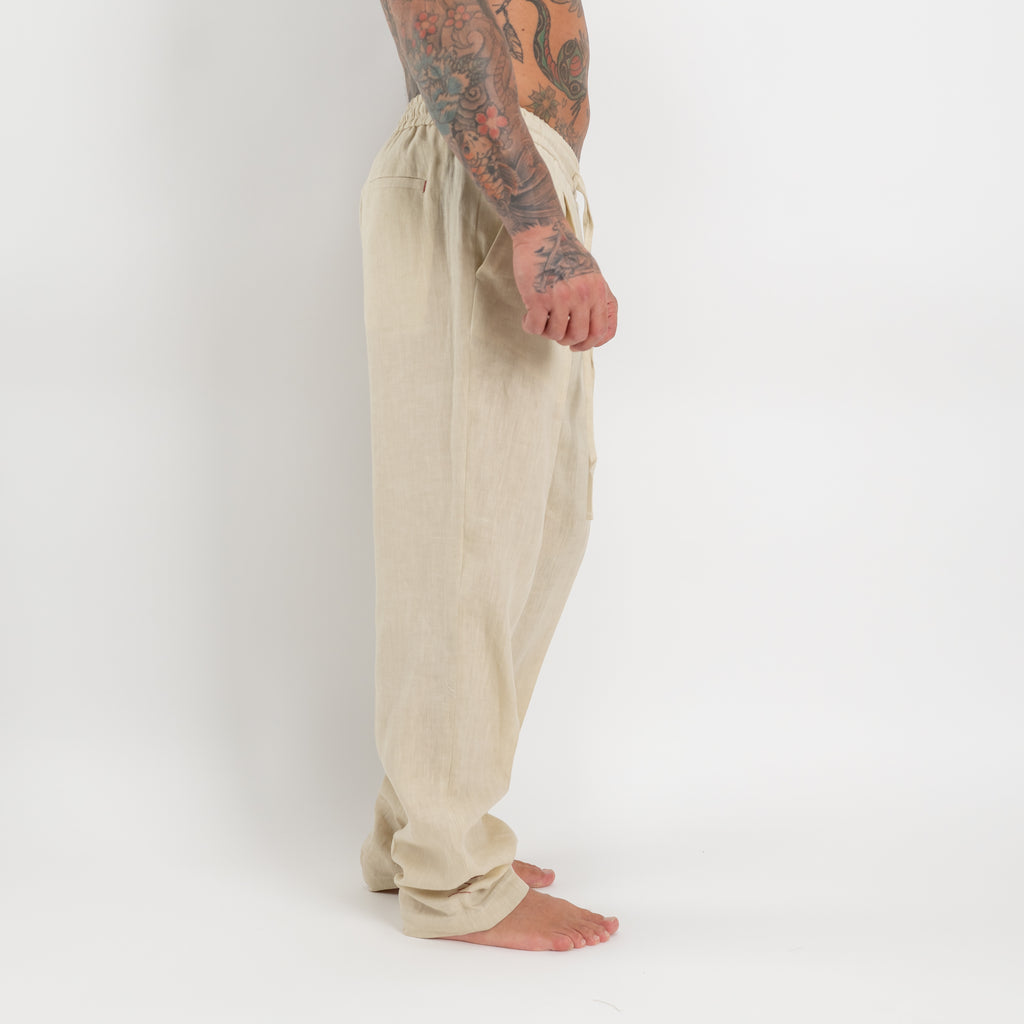 Pantalone jogger in lino