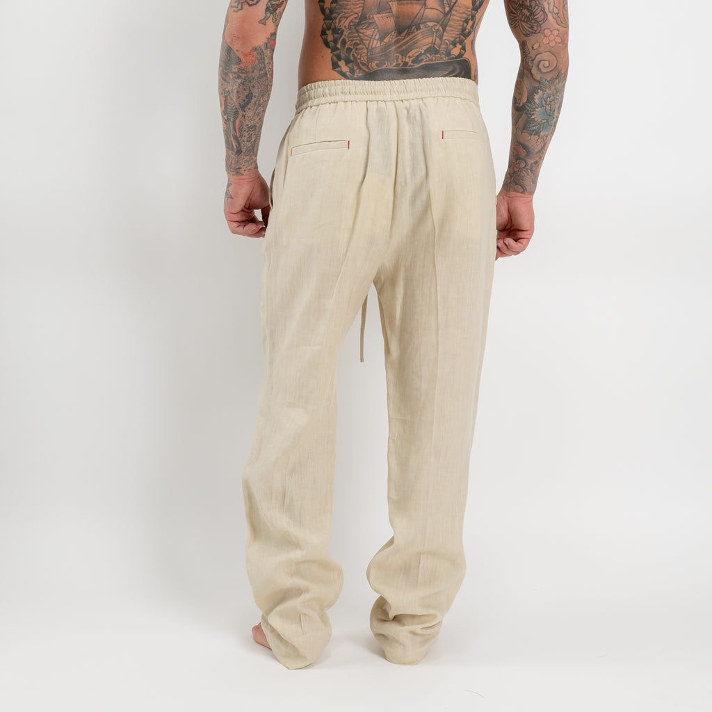 Pantalone jogger in lino