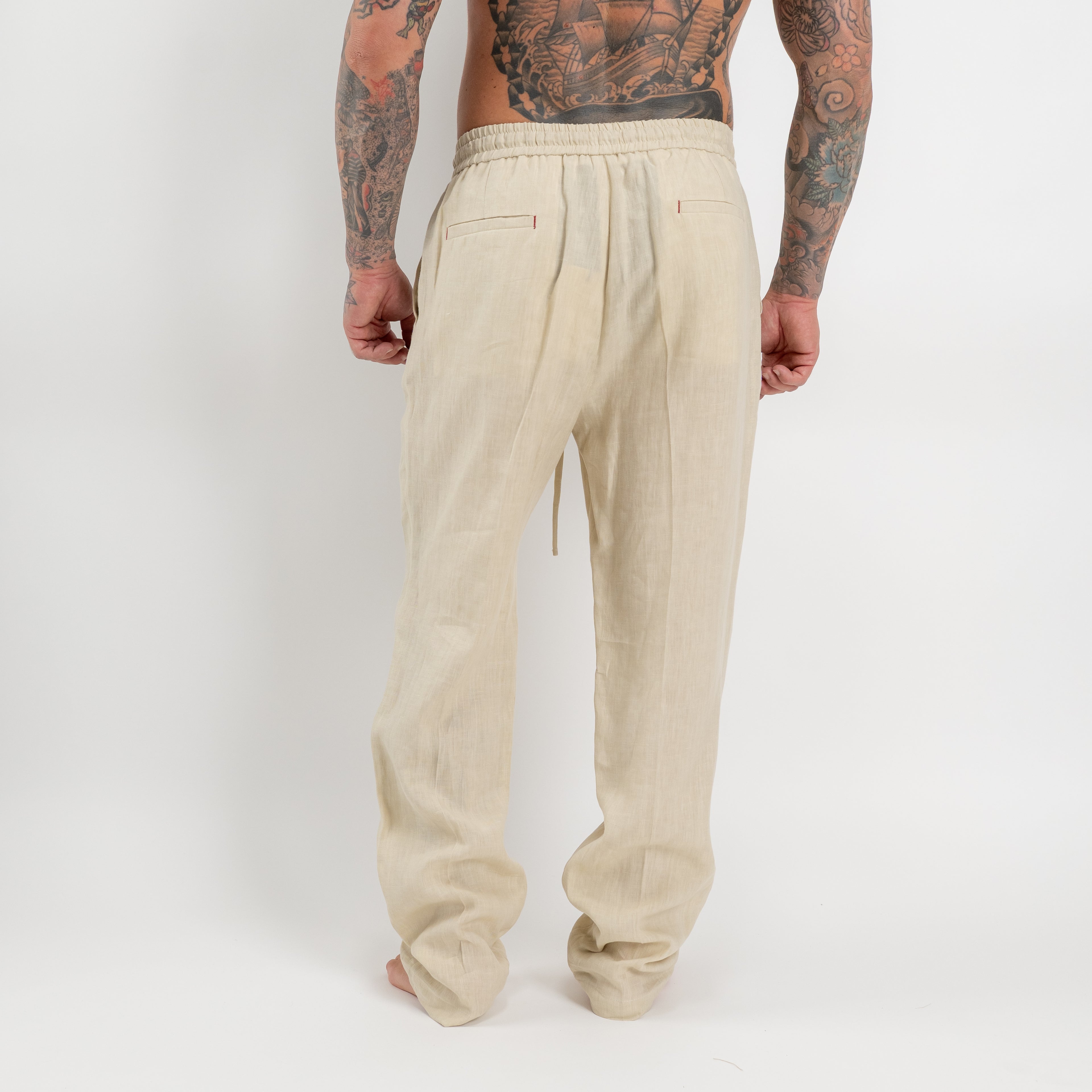 Pantalone jogger in lino