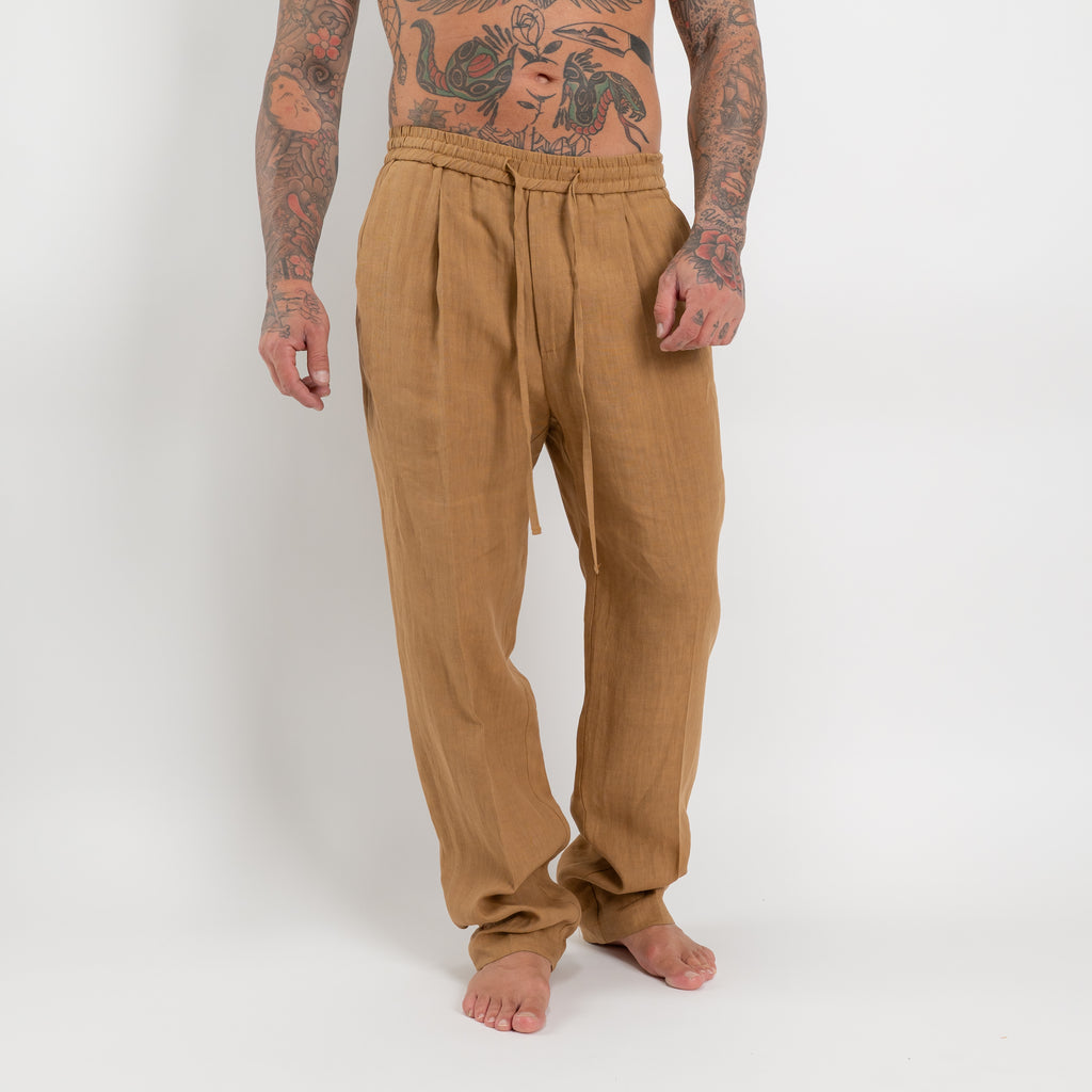 Pantalone jogger in lino