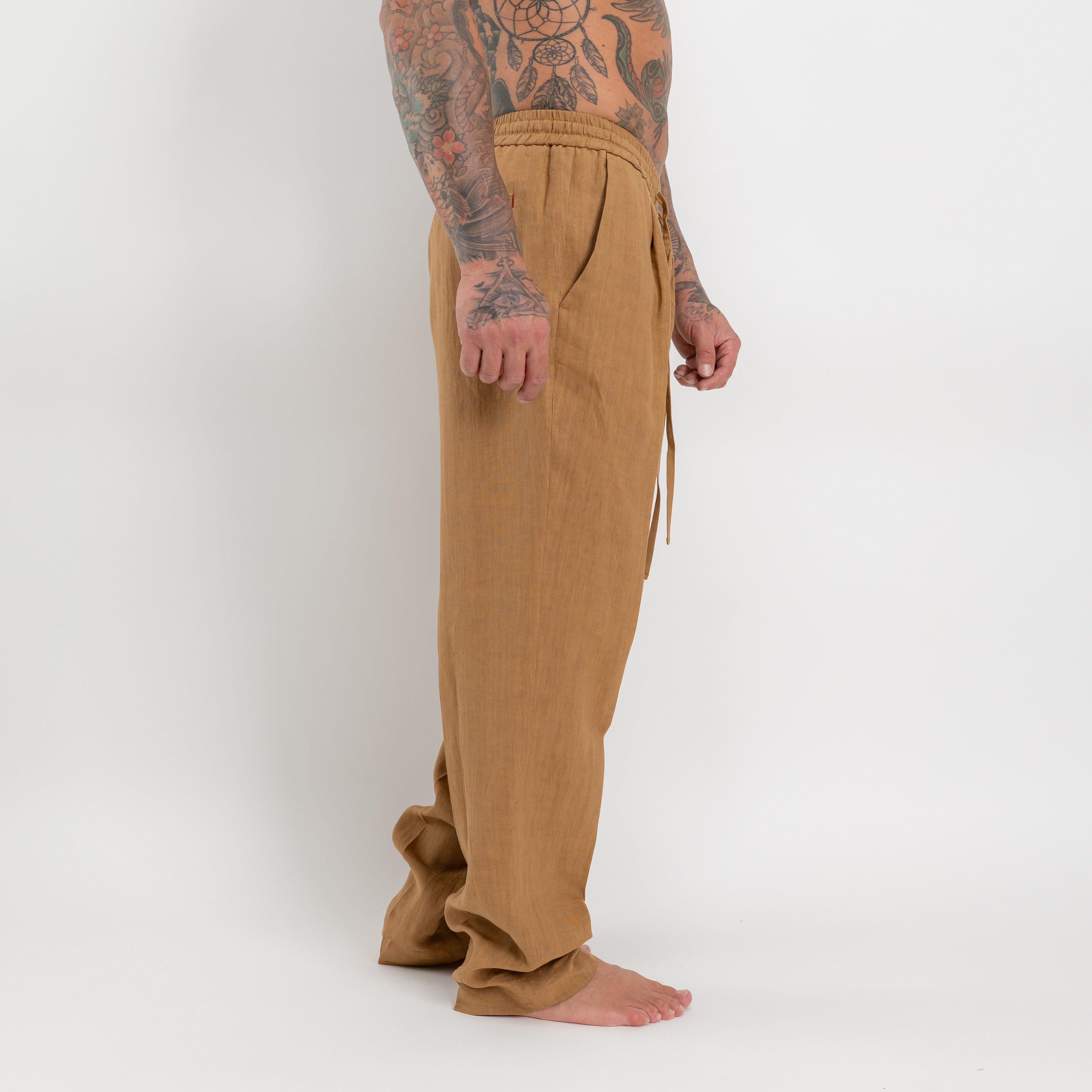 Pantalone jogger in lino