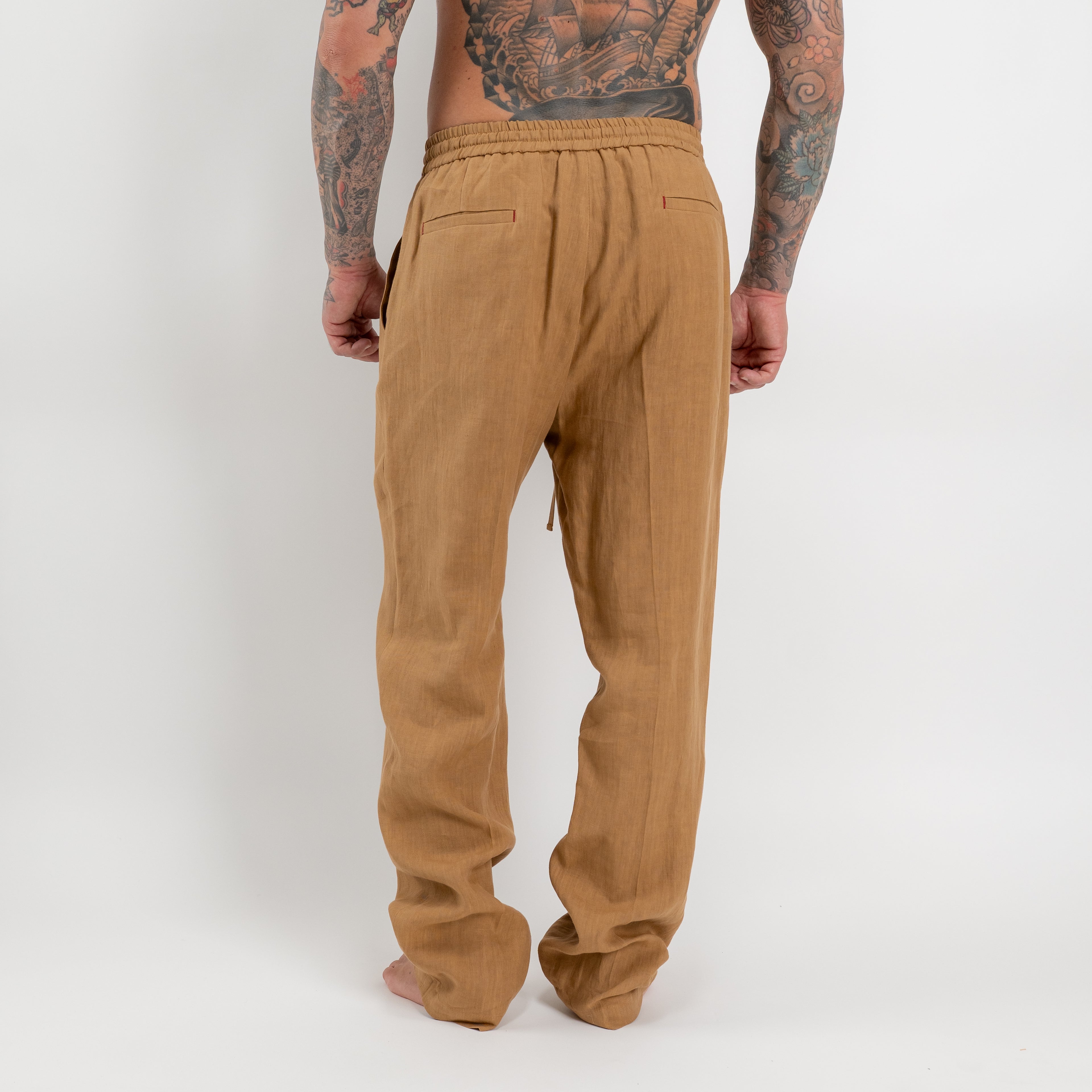 Pantalone jogger in lino