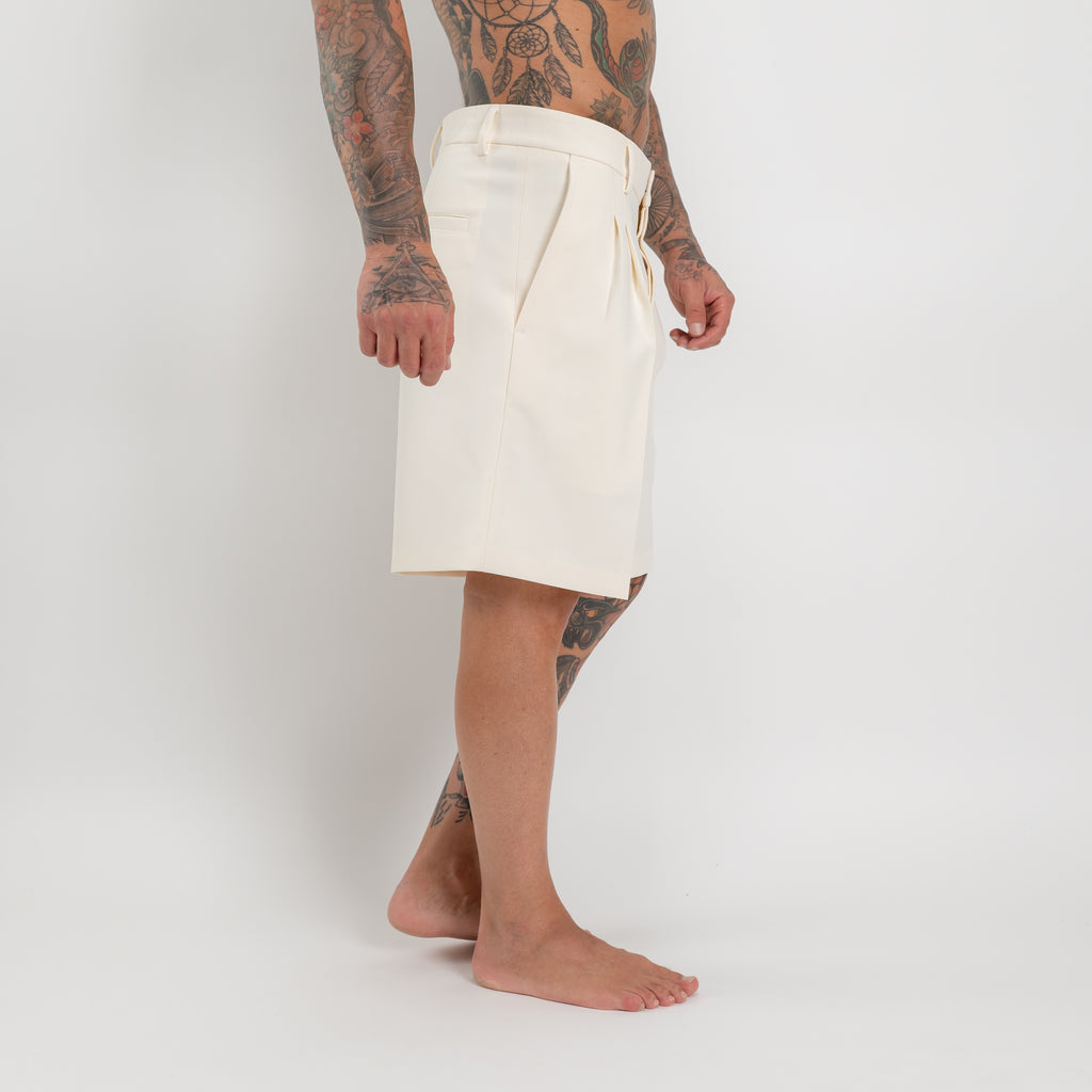 Bermuda Sartoriale doppia pinces in crepe di cotone