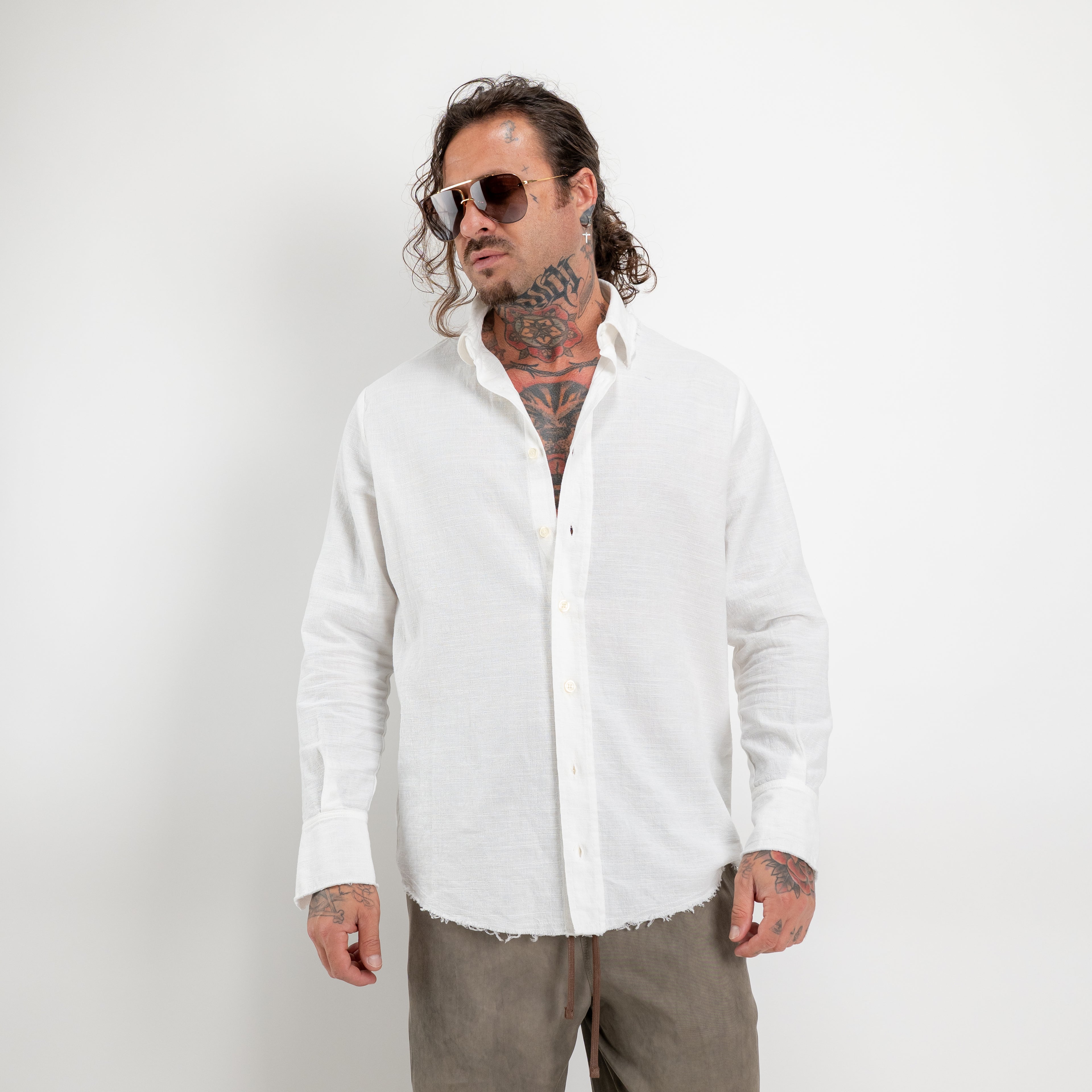 Camicia fringe hem