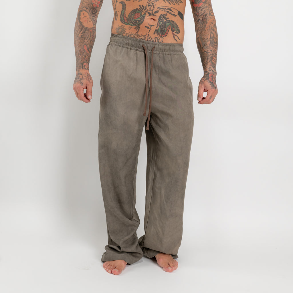 Pantalone vita elasticizzata vintage wash