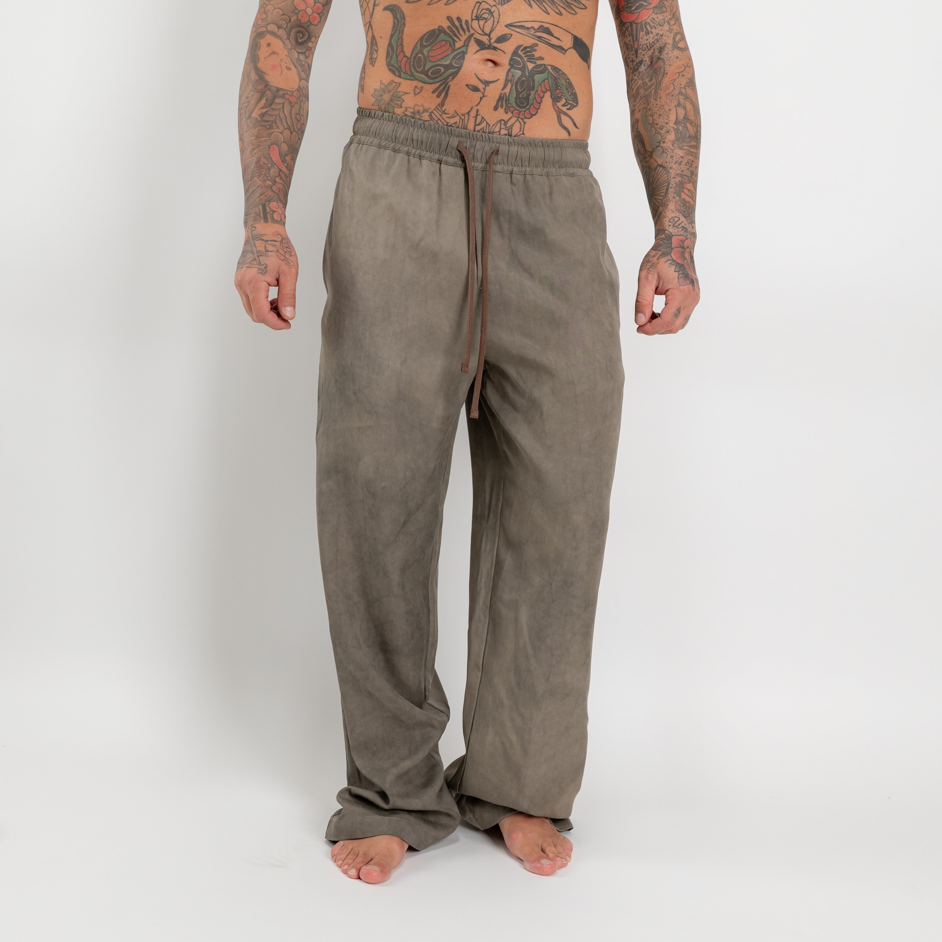 Pantalone vita elasticizzata vintage wash