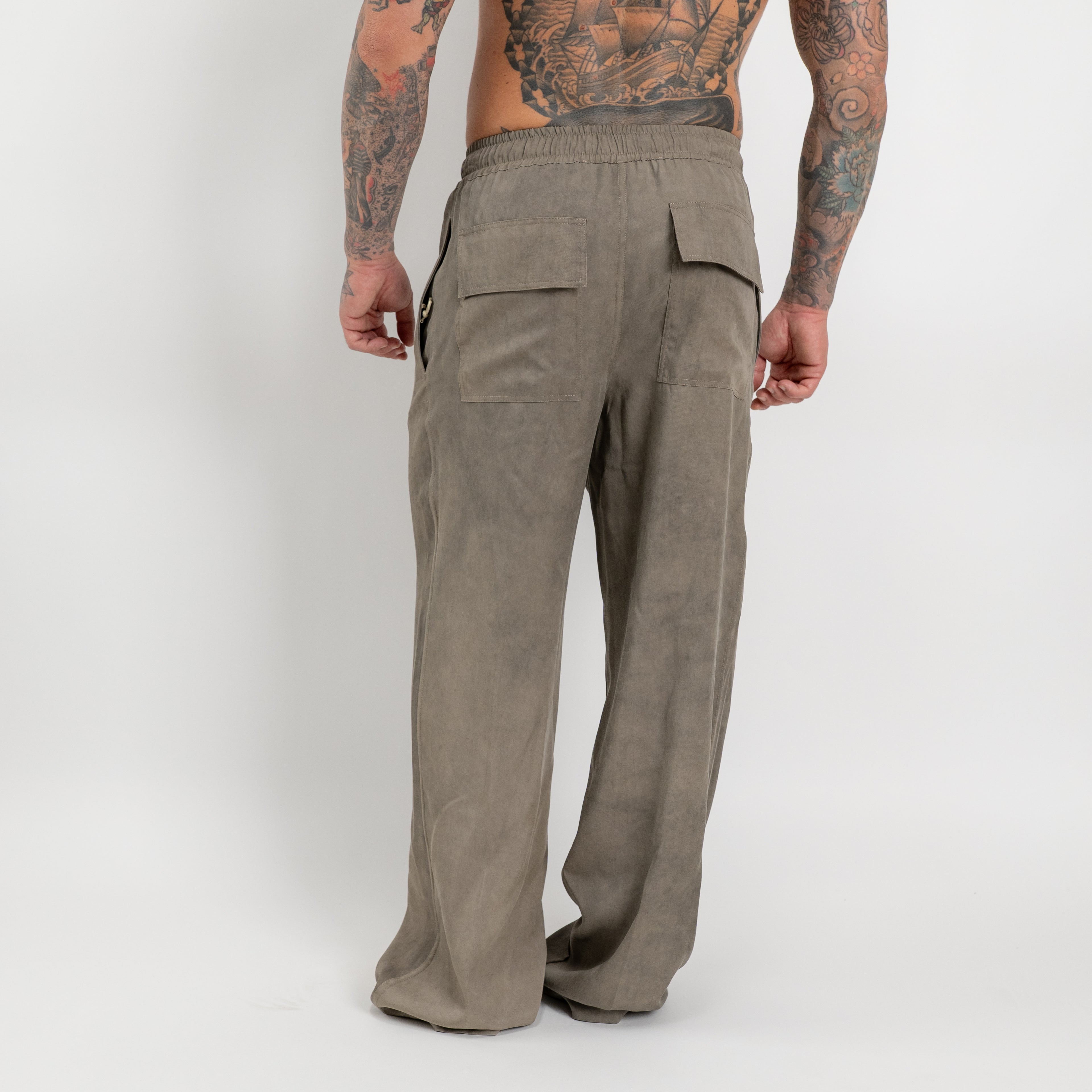 Pantalone vita elasticizzata vintage wash