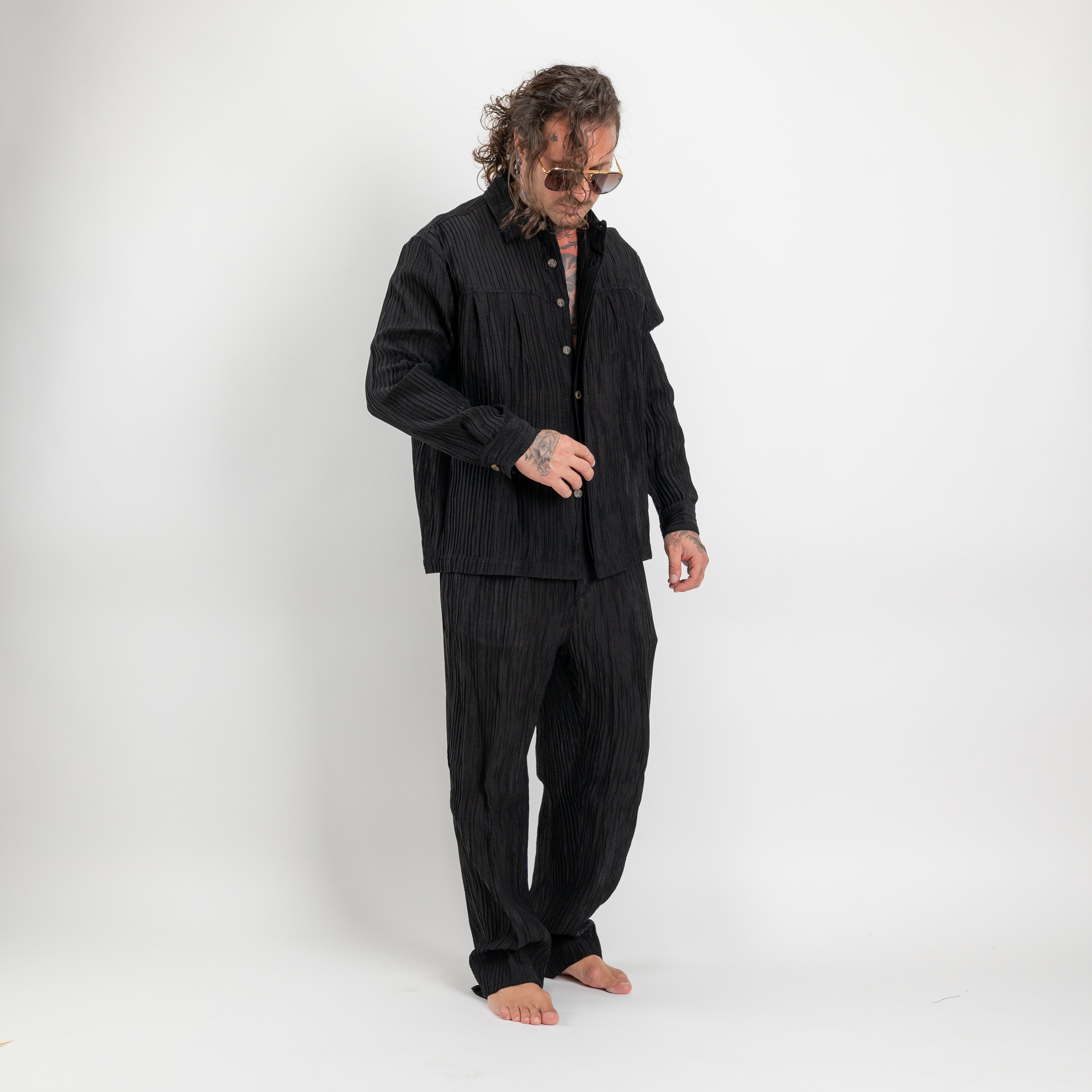 Pantalone plissè relaxed fit