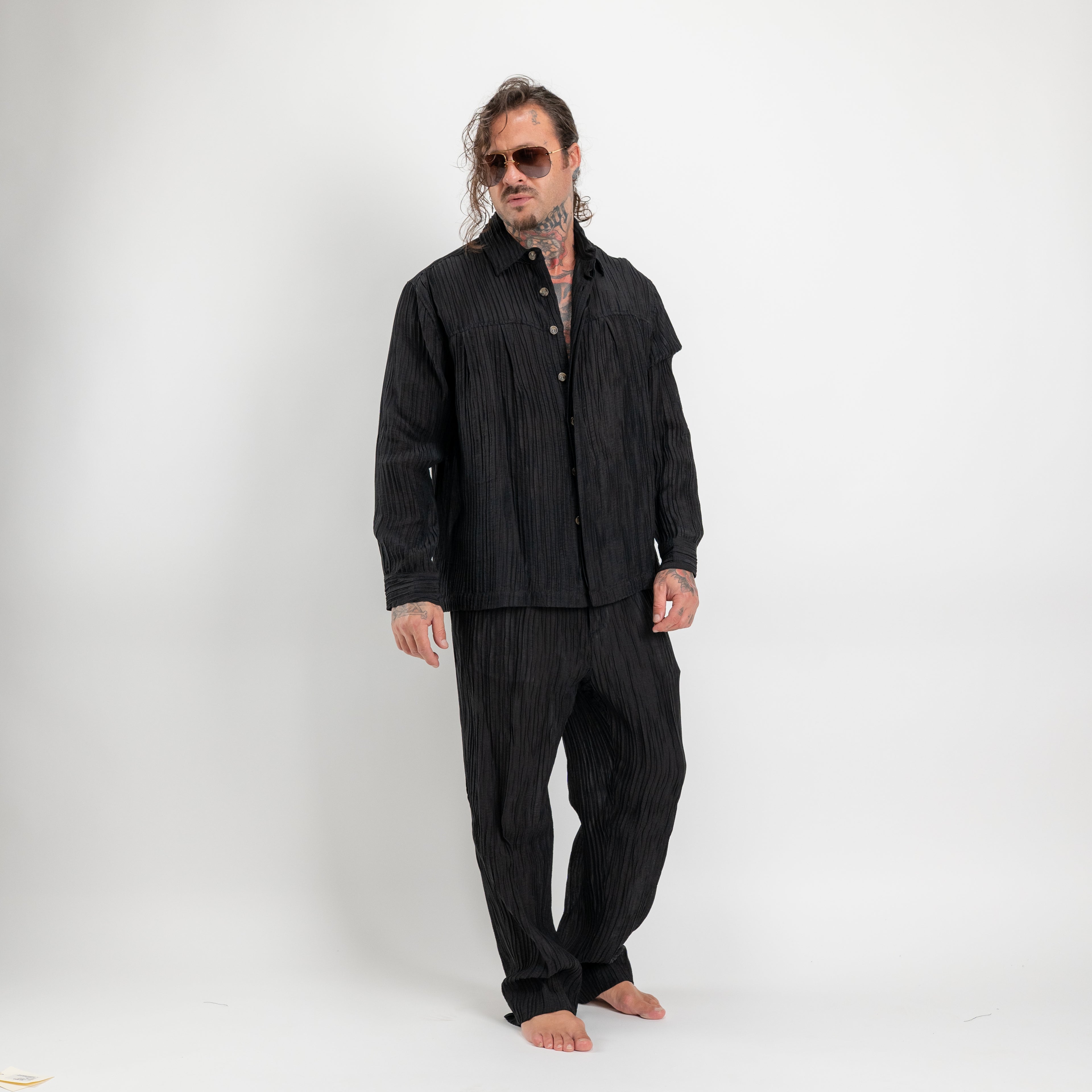 Pantalone plissè relaxed fit