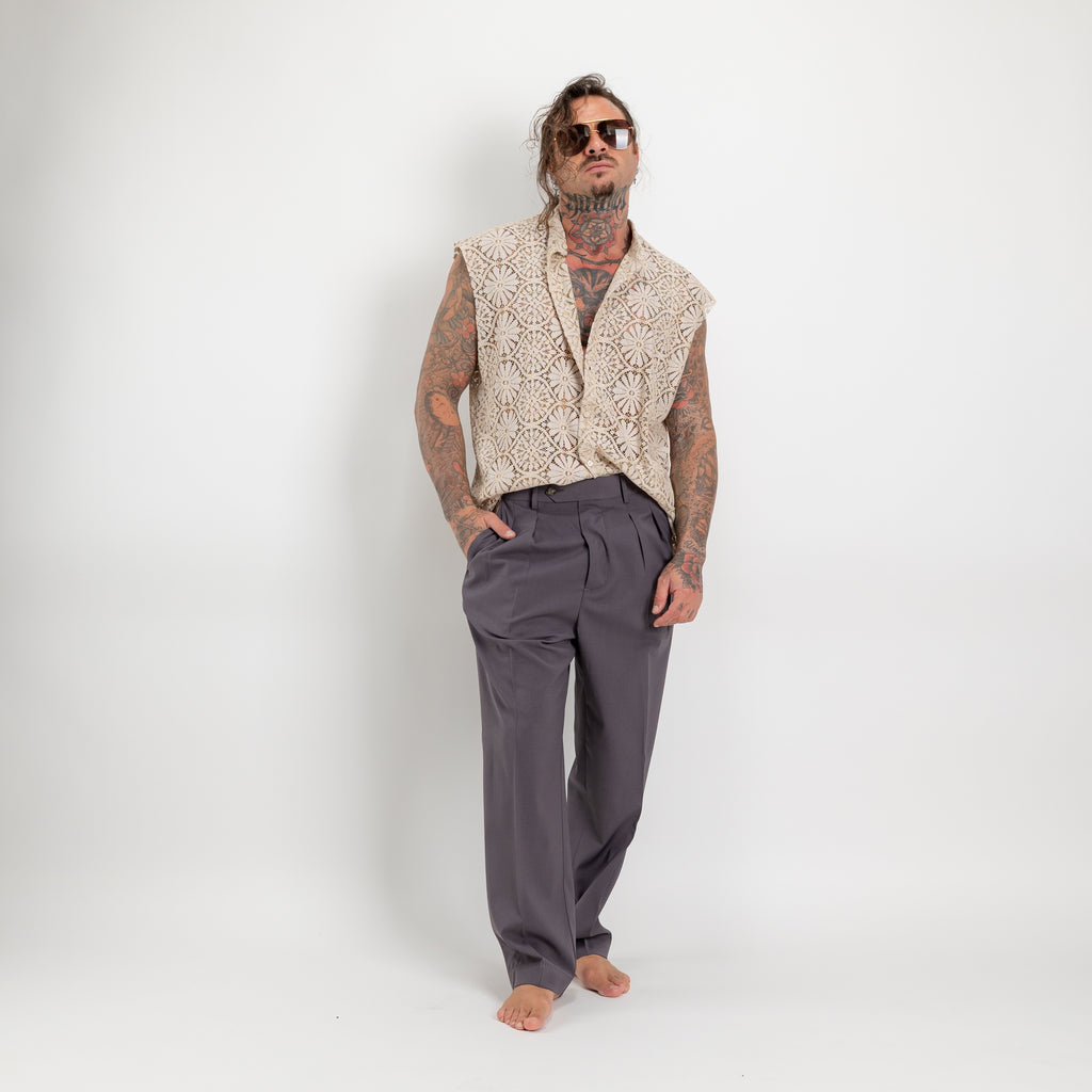 Pantalone Doppia Pince Wide Leg