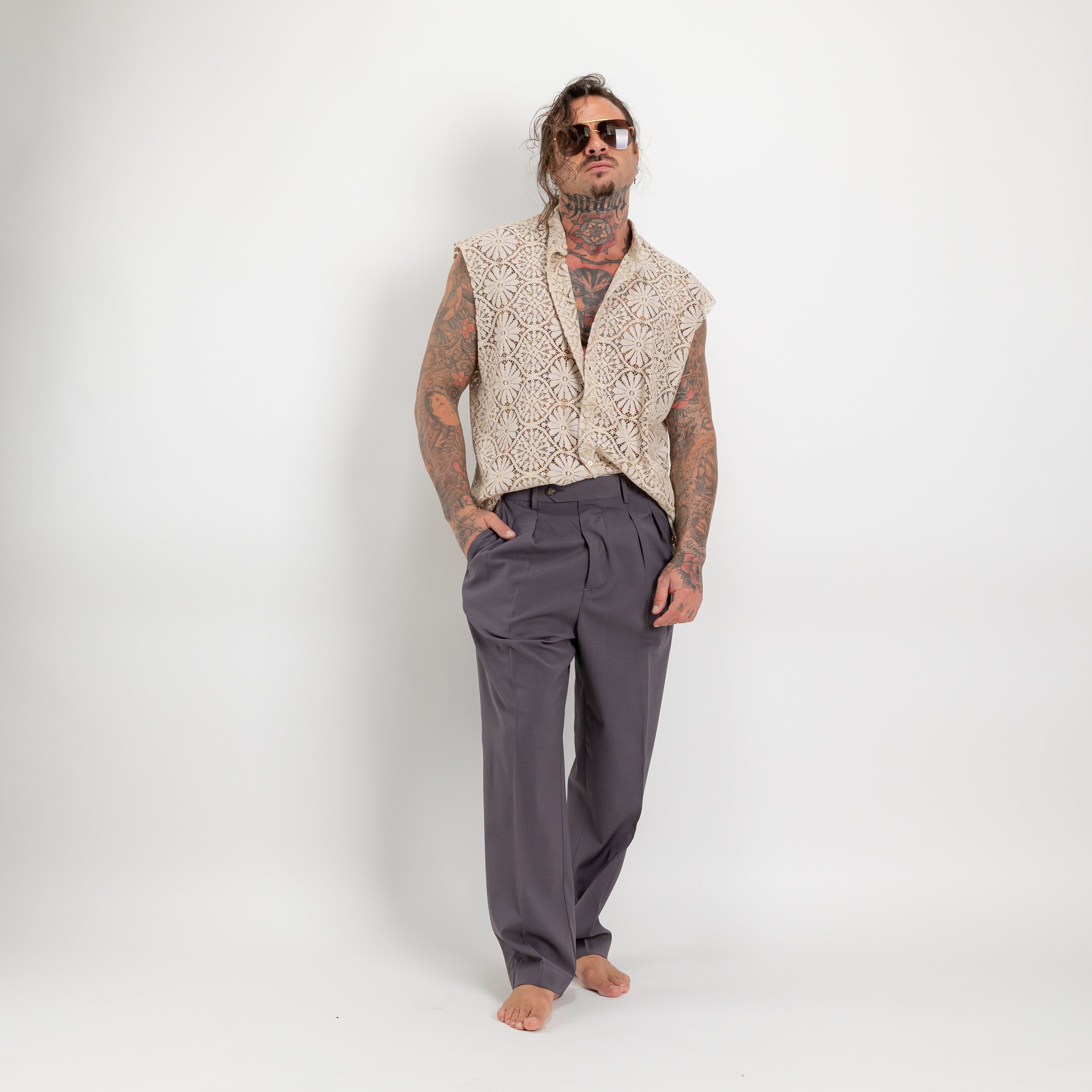 Pantalone Doppia Pince Wide Leg