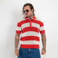 Polo in maglia traforata rigato