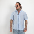 Camicia manica corta righe all over