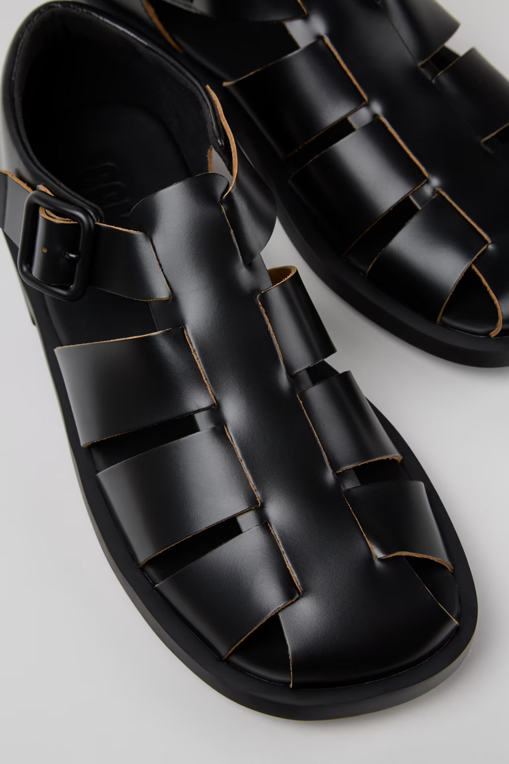 Leather fisherman sandals - Black