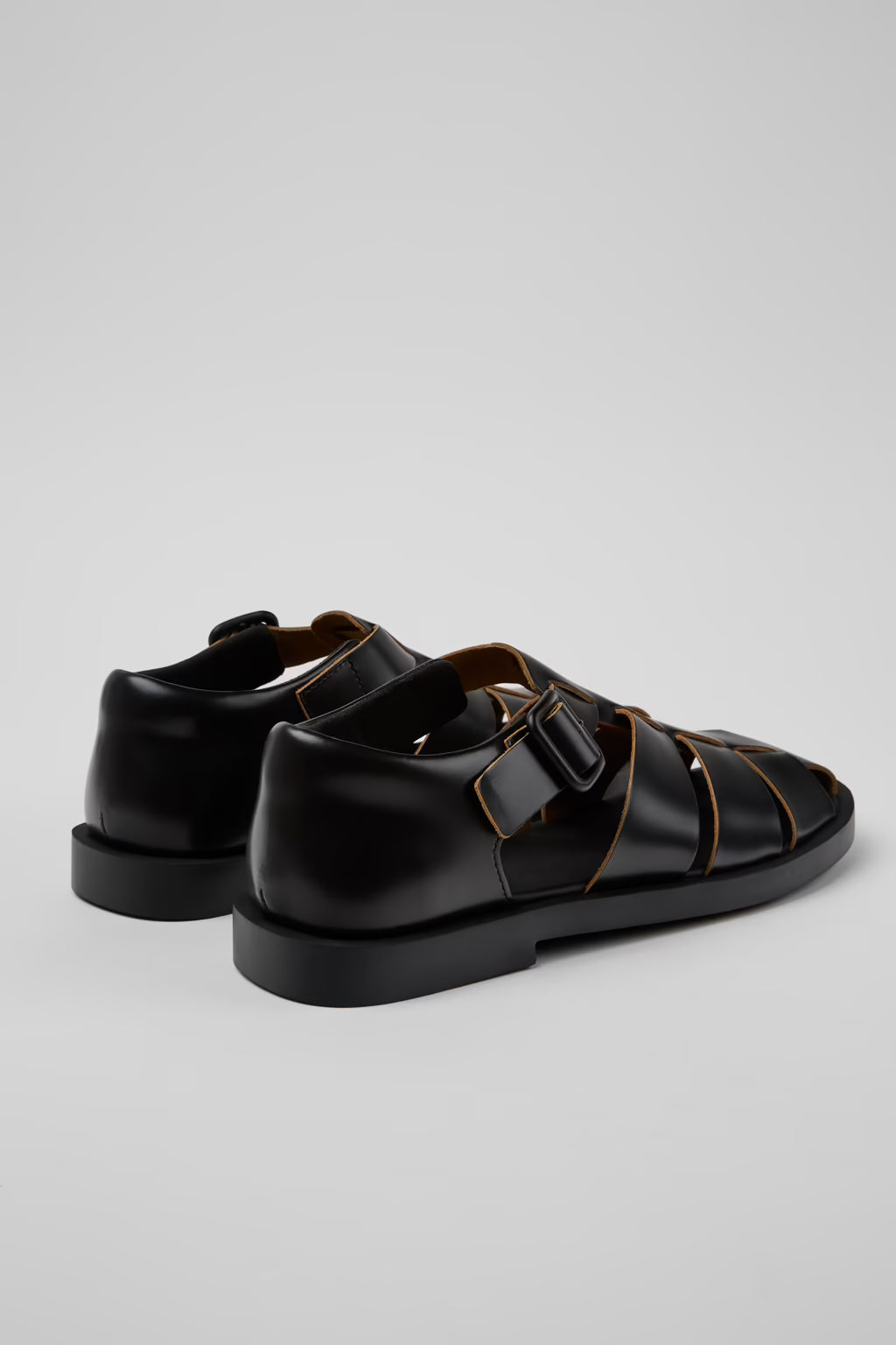 Leather fisherman sandals - Black