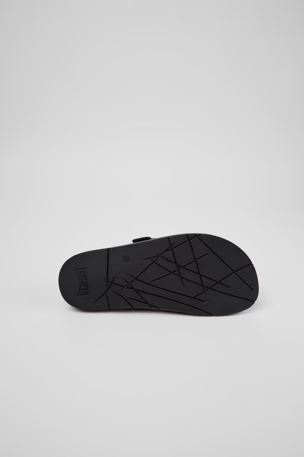 Flat leather sandals with buckles - Black