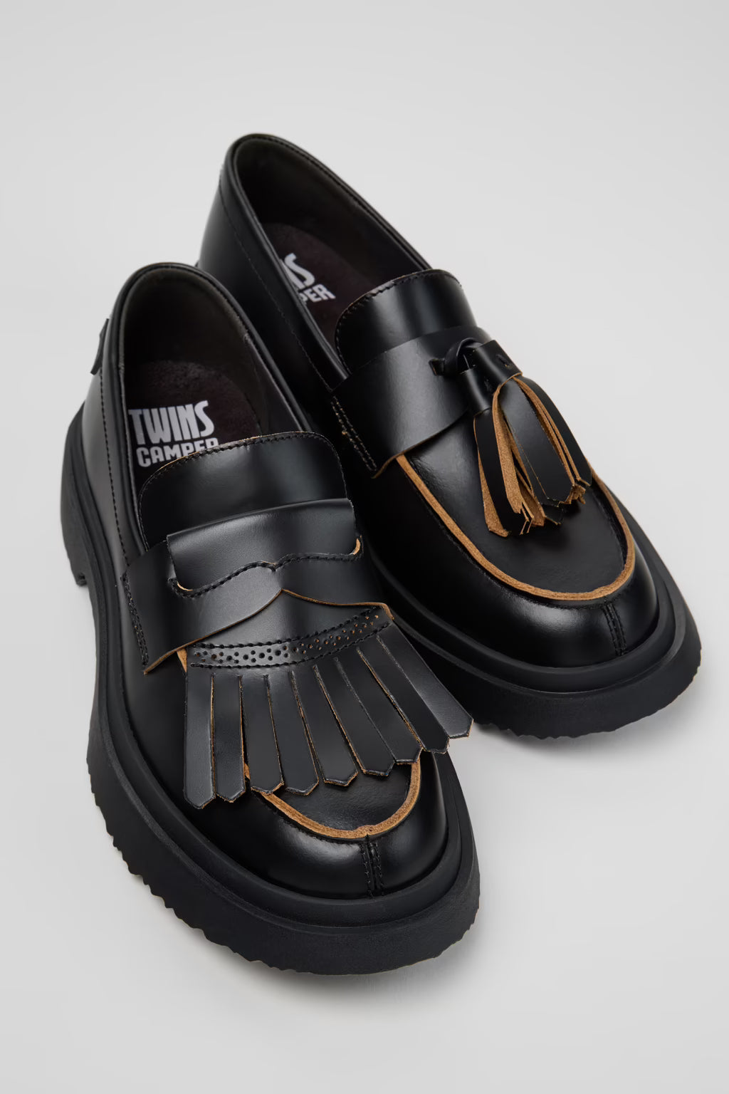 College Loafer Leather Boat Shoes - Black