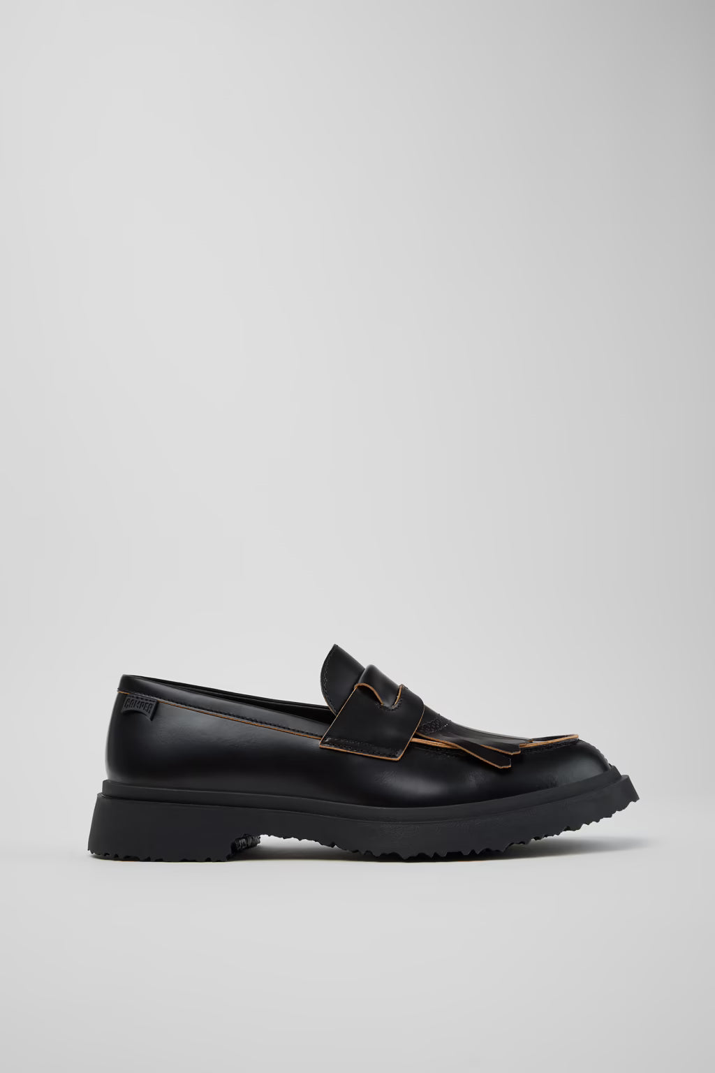 College Loafer Leather Boat Shoes - Black